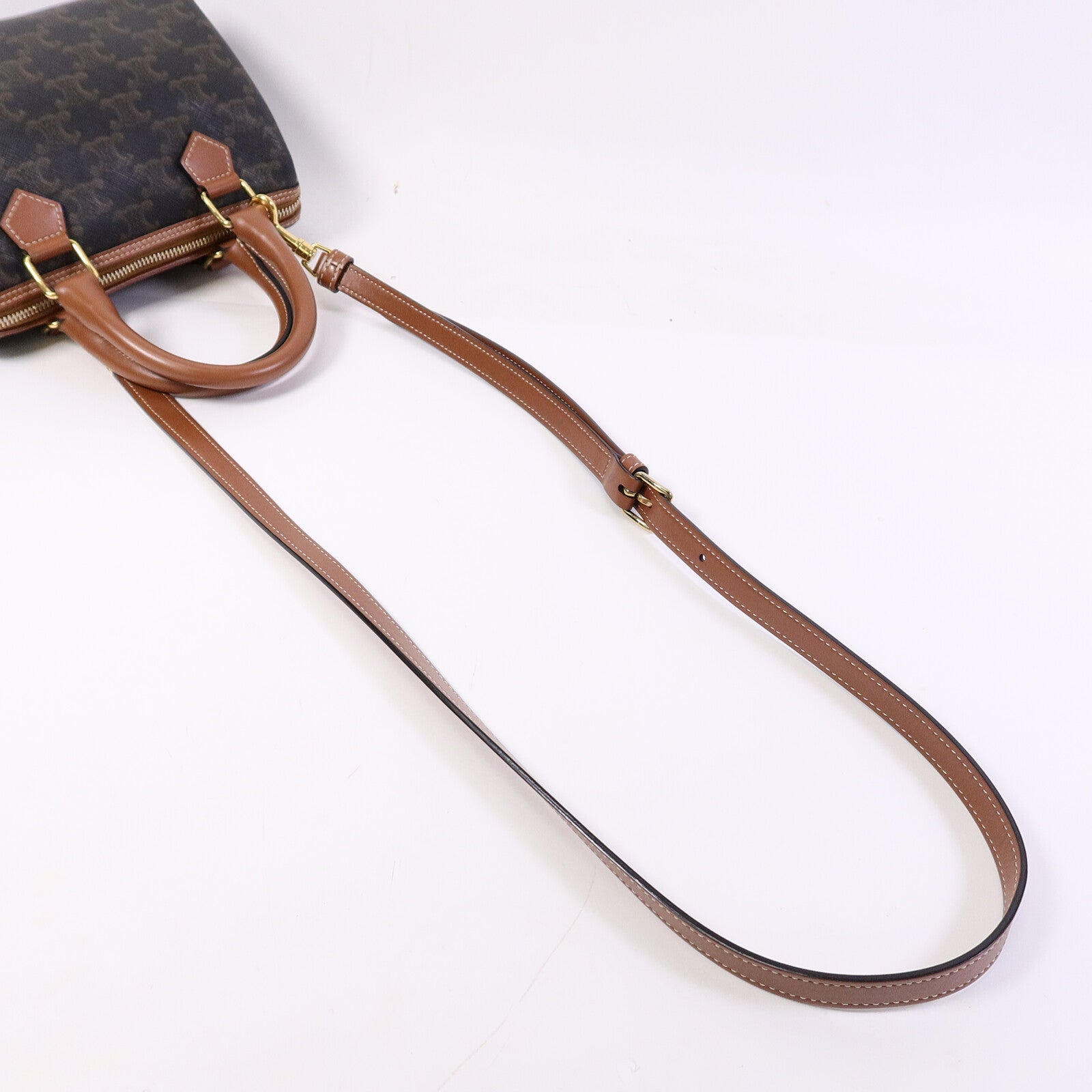CELINE 塗層帆布Triomphe Small Boston手挽袋