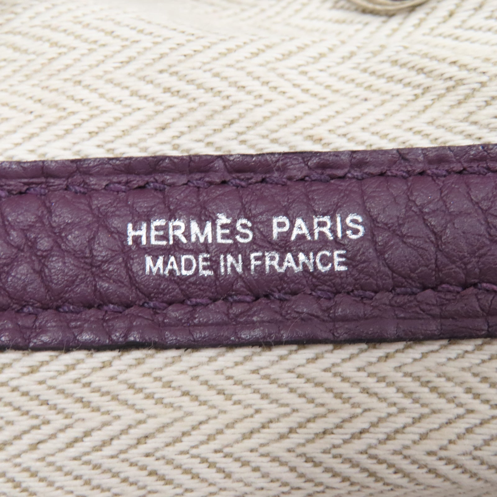 HERMES 【激減優惠】Clemence皮革Garden Party TPM銀扣手挽袋紫色