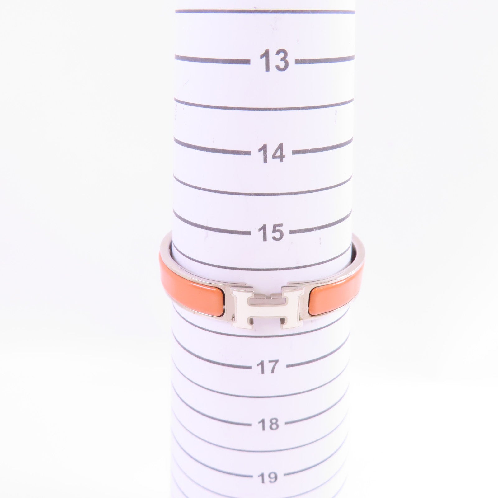 HERMES 金屬/琺瑯Clic H Bracelet銀扣手鐲