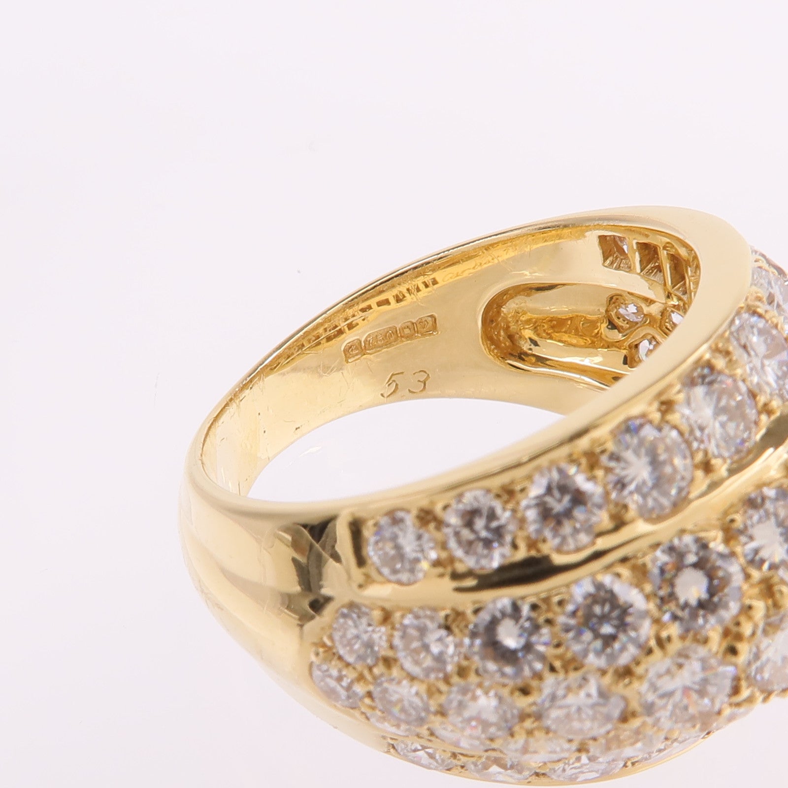CARTIER 18K黃金Cartier London 1980 Ring珍珠/鑽石戒指Cartier#53/US#6