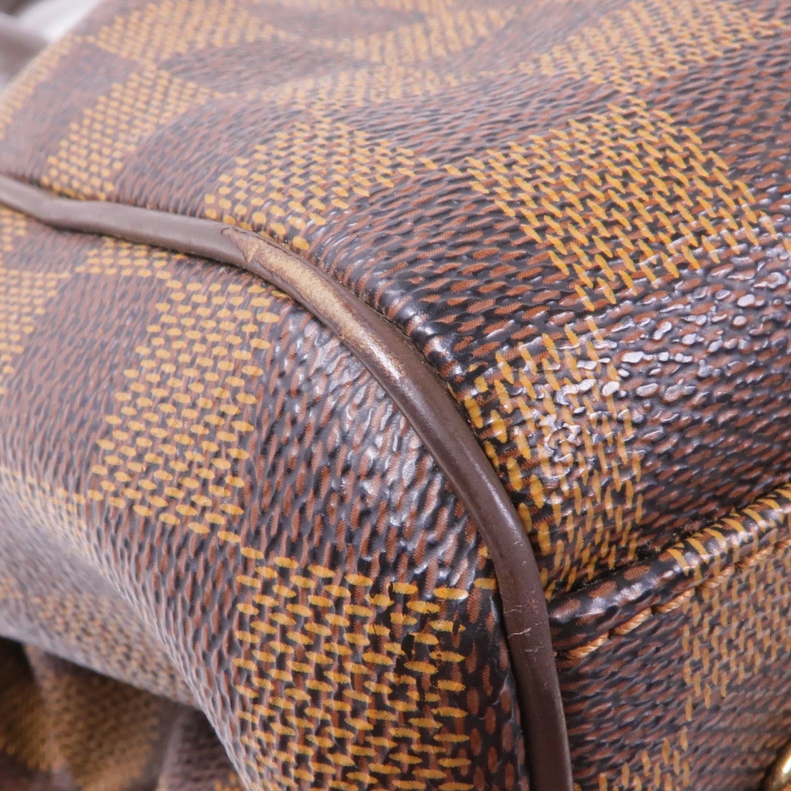 LOUIS VUITTON Damier Trevi金扣手挽肩背兩用袋棕色