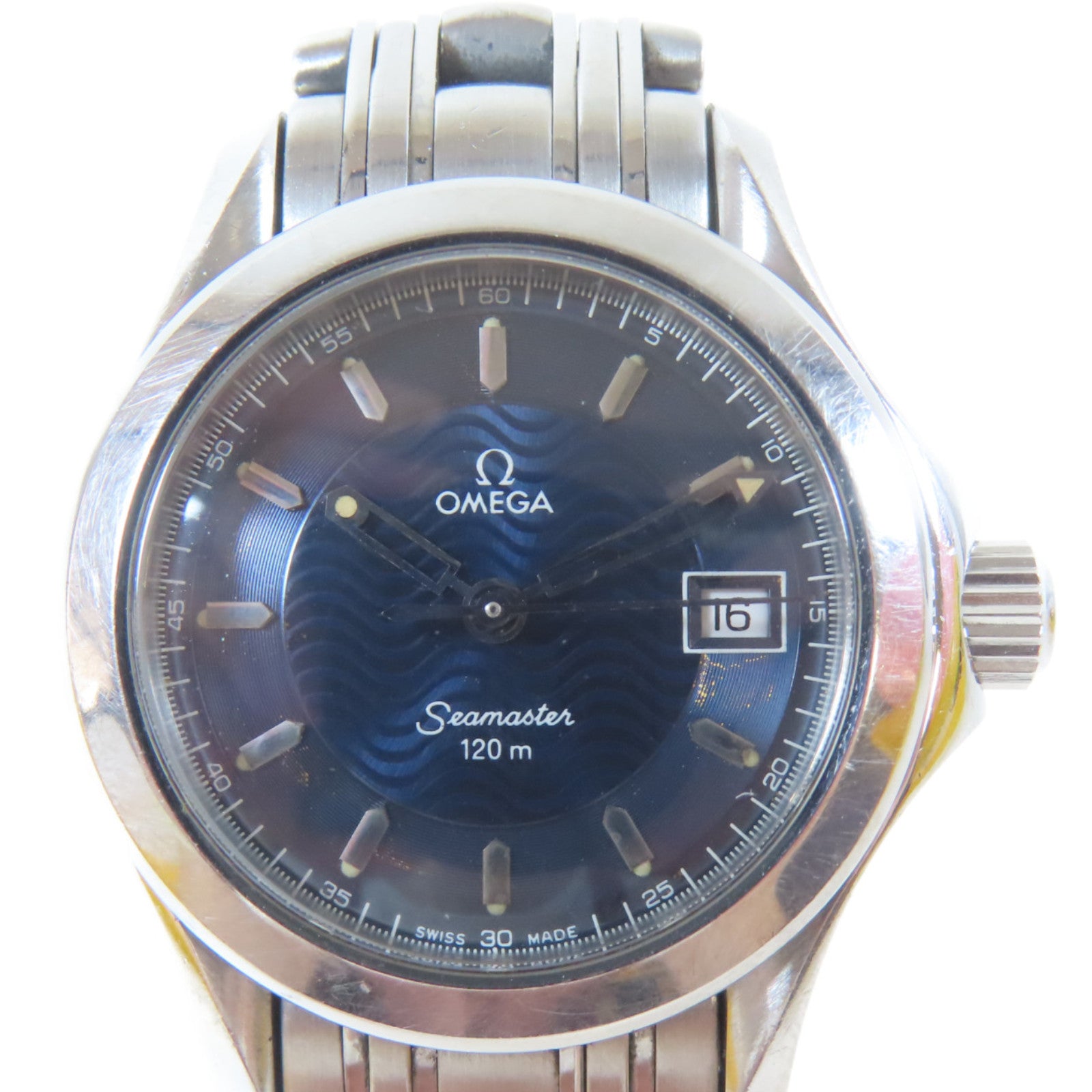 OMEGA Seamaster不鏽鋼手錶石英機芯藍色