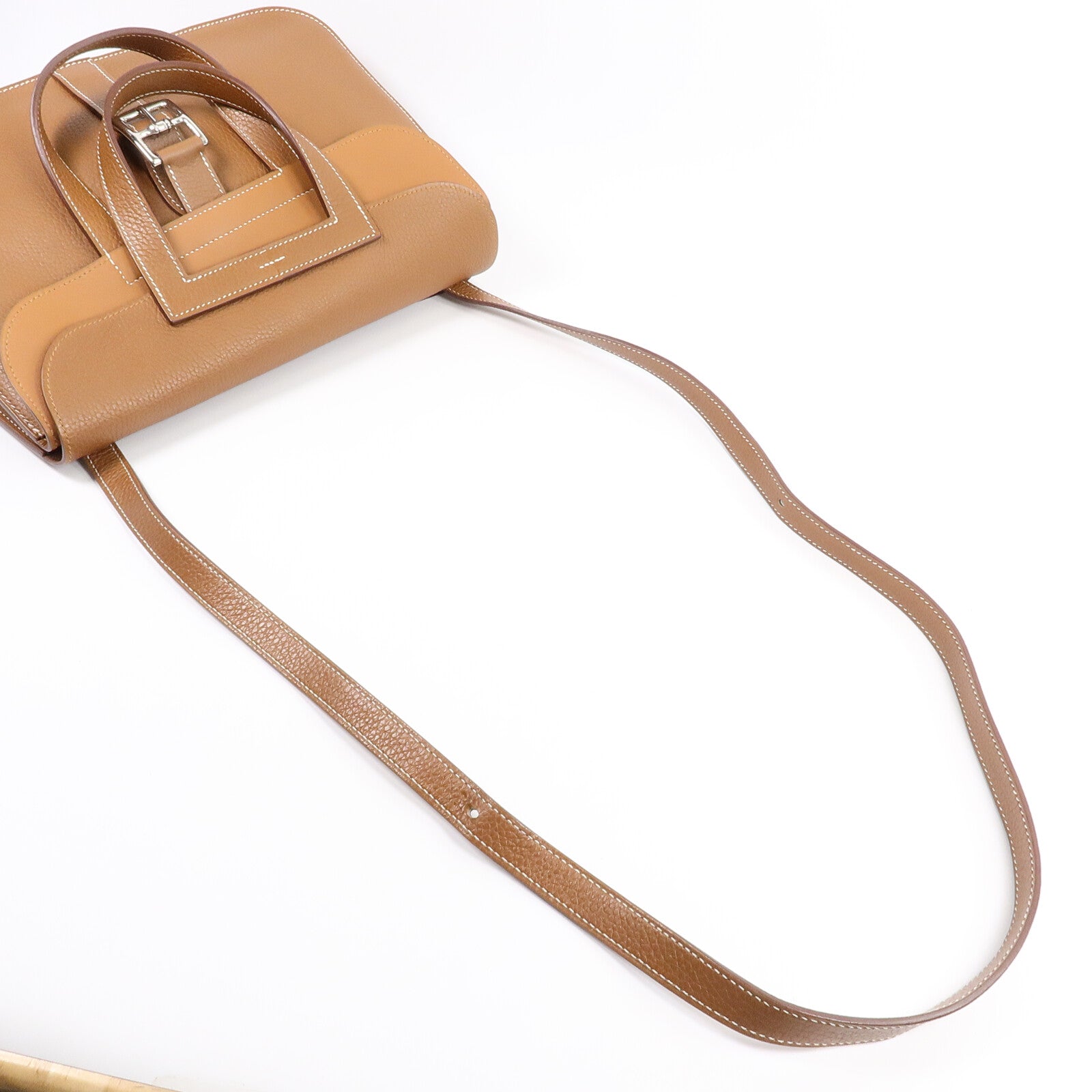 HERMES Clemence皮革Halzan 31手挽肩背兩用袋Gold