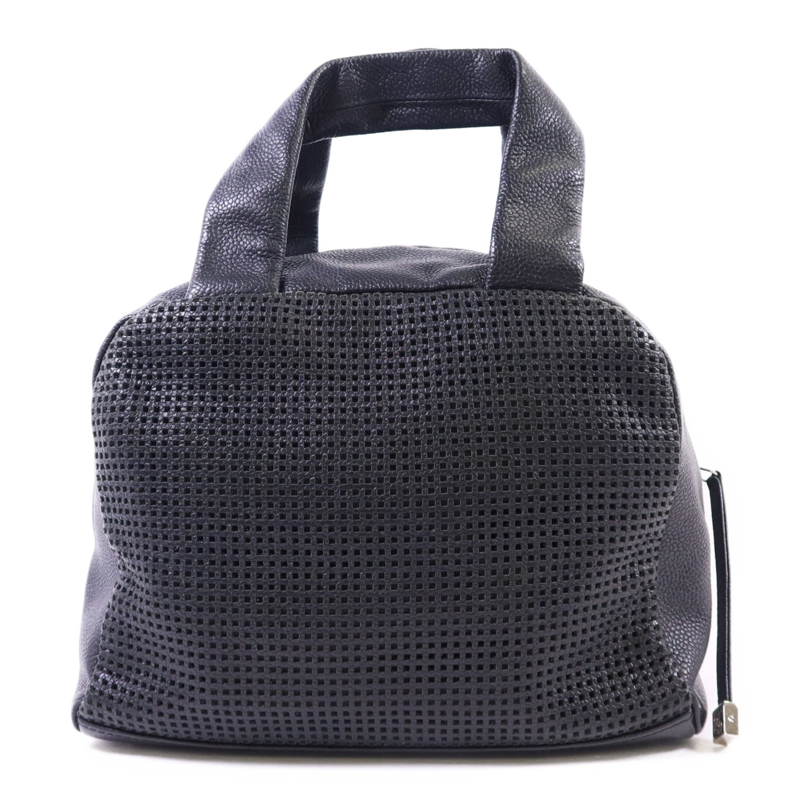 CHANEL 皮革Handbag銀扣手挽袋
