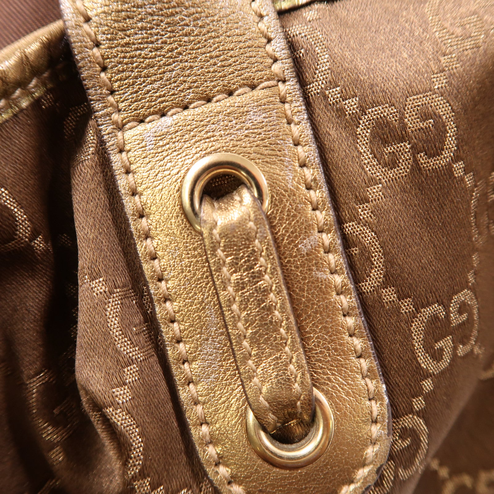 GUCCI 帆布Tote Bag金扣手挽袋