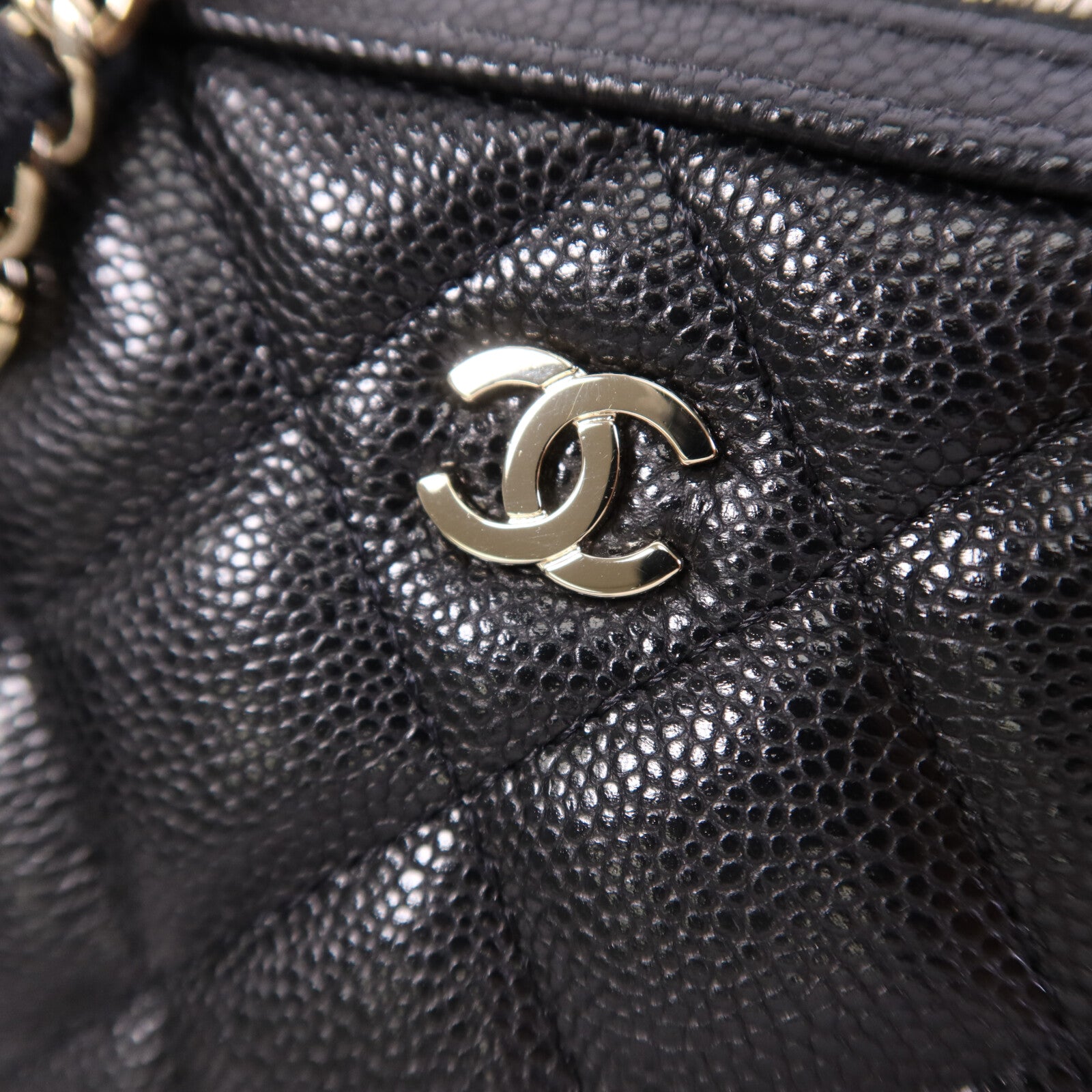 CHANEL 牛皮皮革2 Way Shoulder Bag金扣鏈帶手挽肩背兩用袋