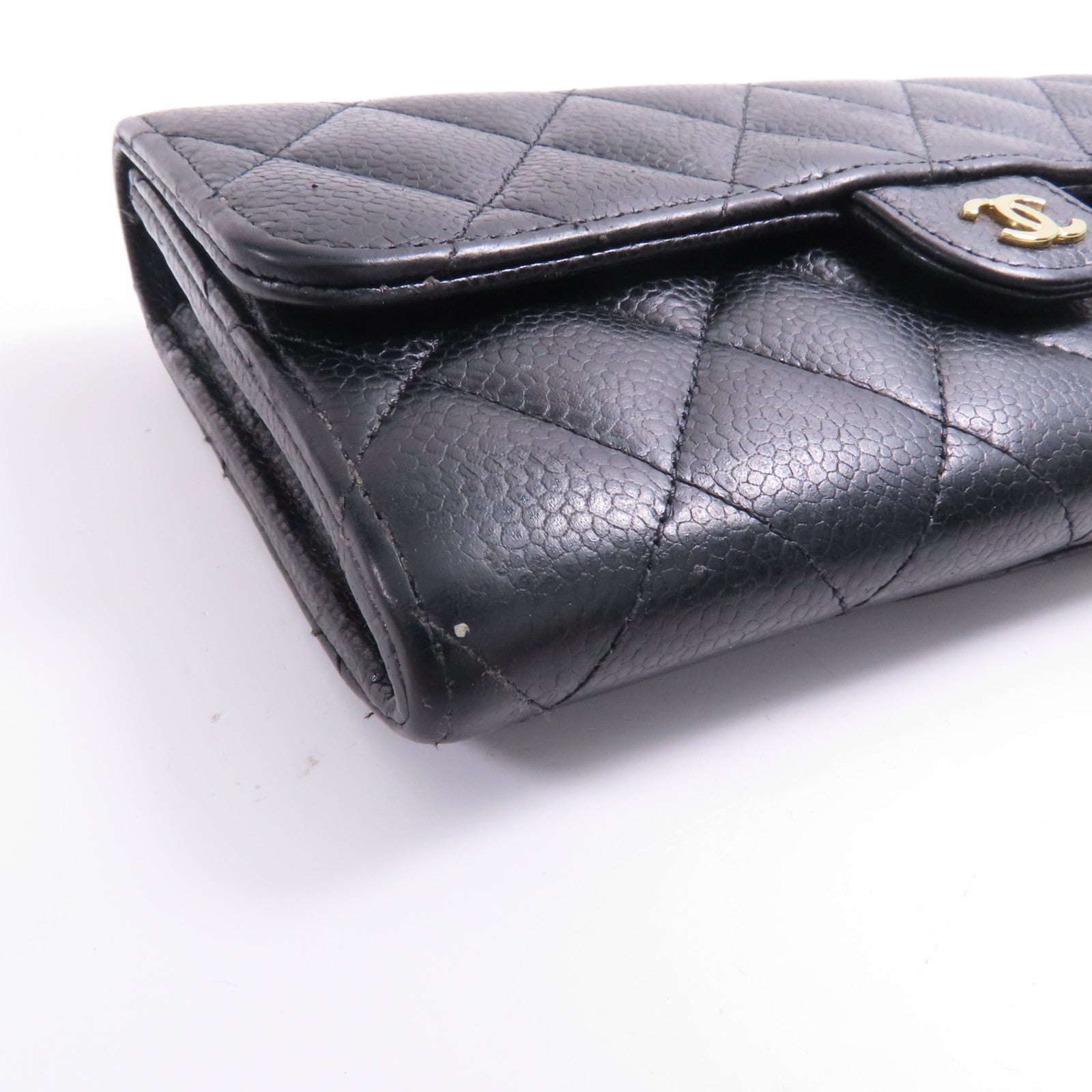 CHANEL 牛皮皮革Long Wallet金扣長錢包