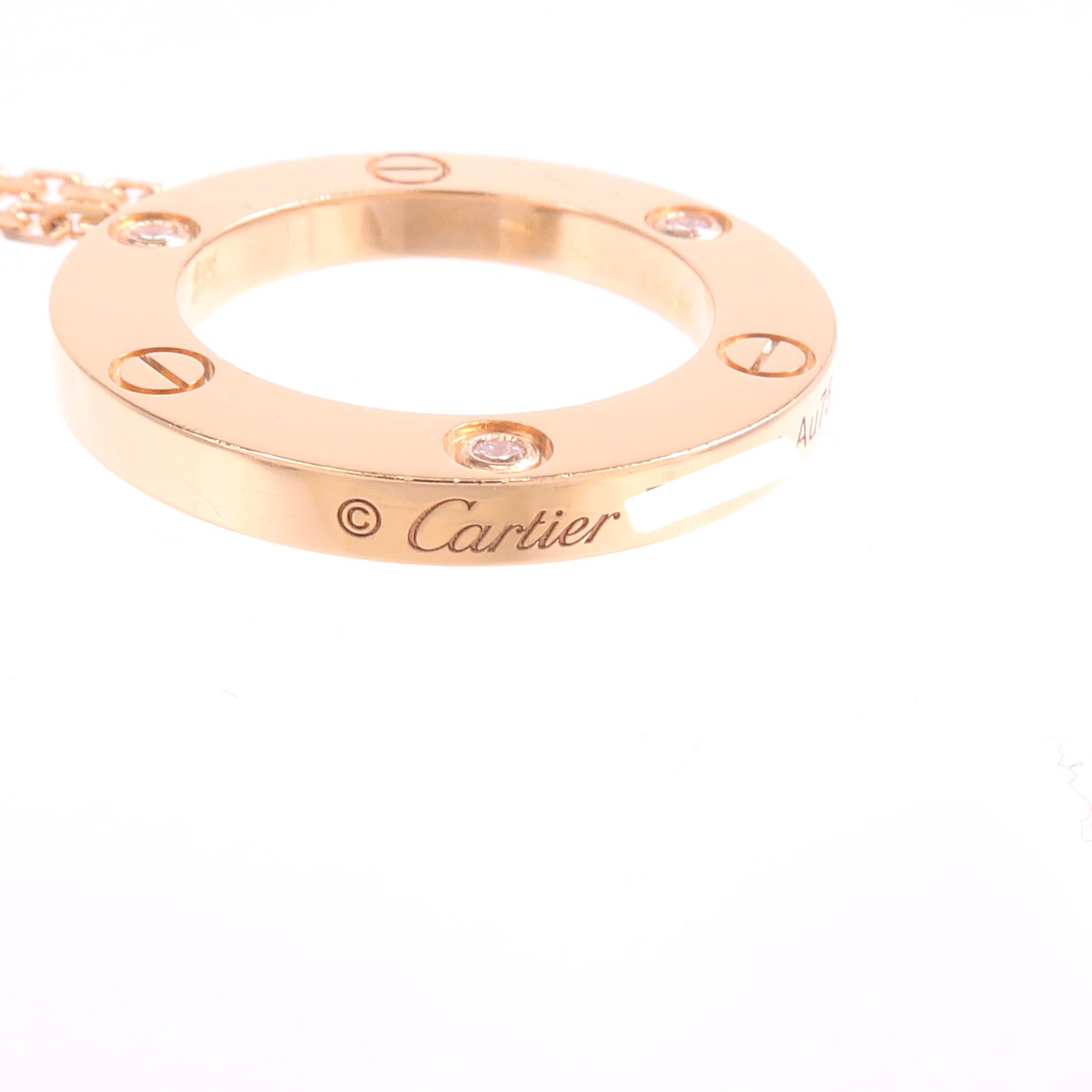 CARTIER 18K玫瑰金Love Pendant 3 Diamond鑽石項鍊