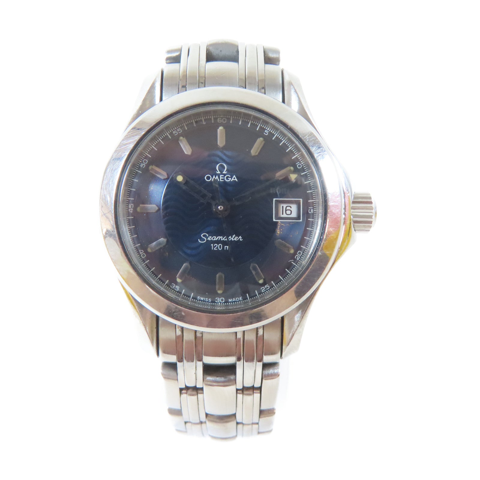 OMEGA Seamaster不鏽鋼手錶石英機芯藍色