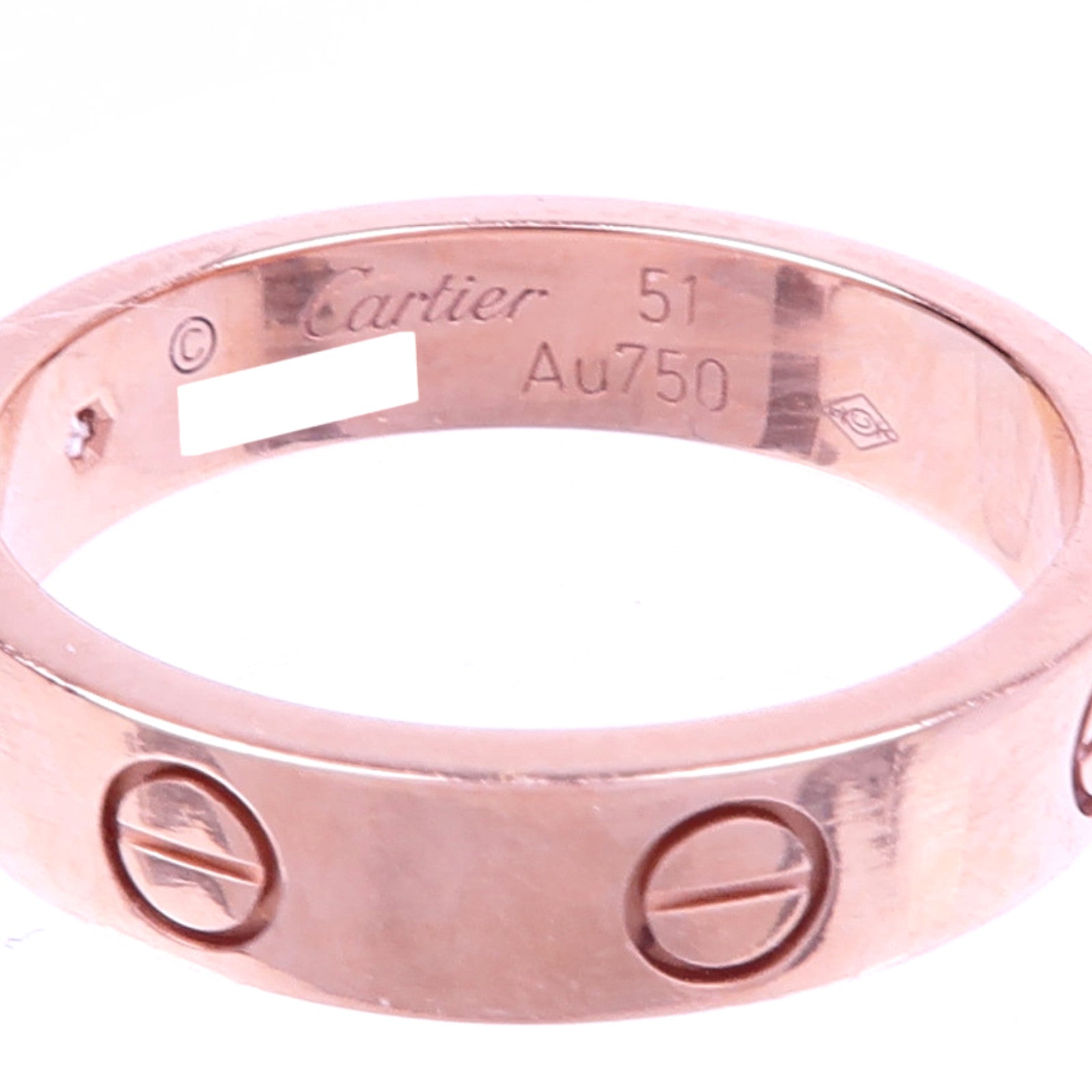 CARTIER 18K玫瑰金/鑽石Love Diamond Ring戒指Cartier#51/US#5.5