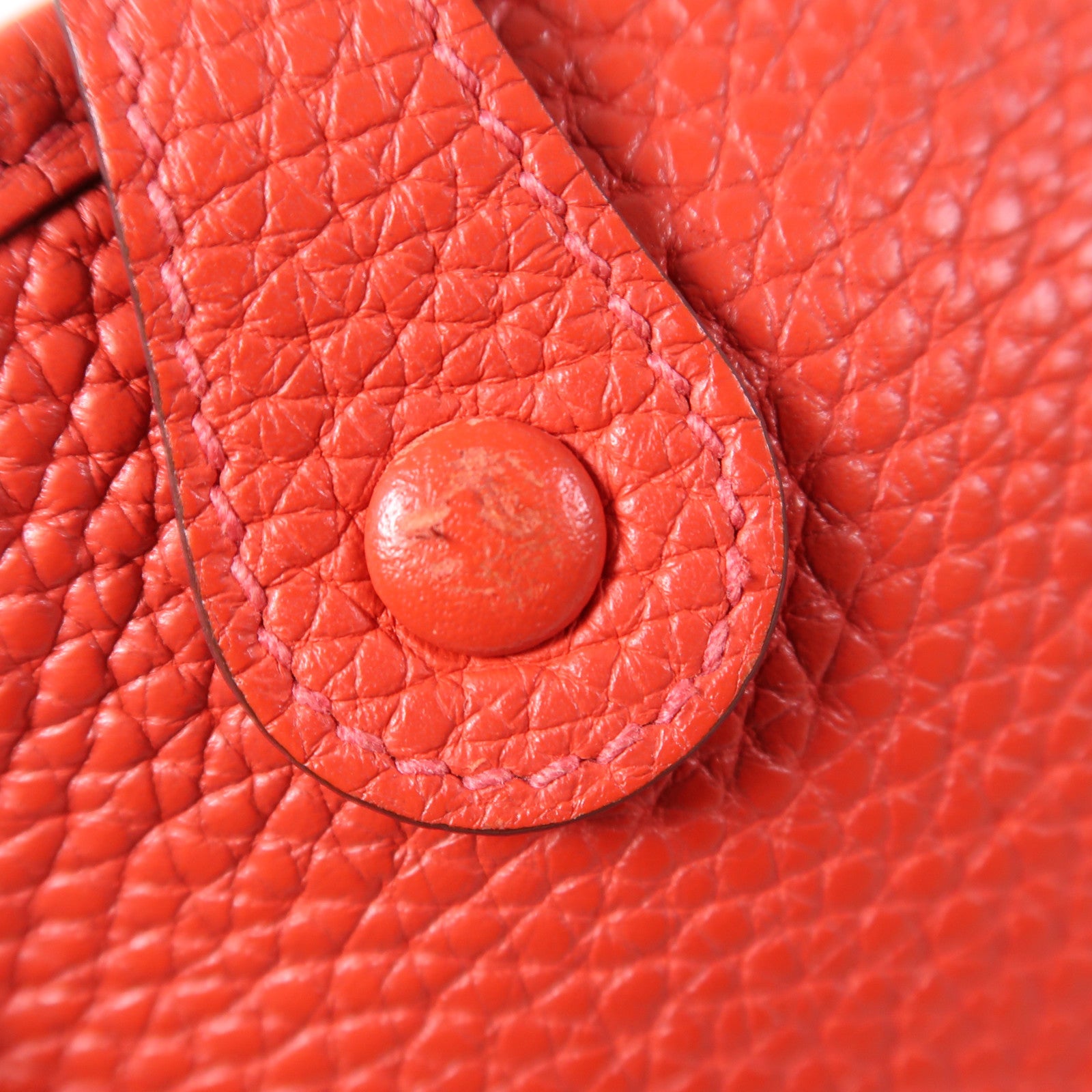 HERMES Clemence皮革Evelyne TPM銀扣肩背袋Rose De Coeur