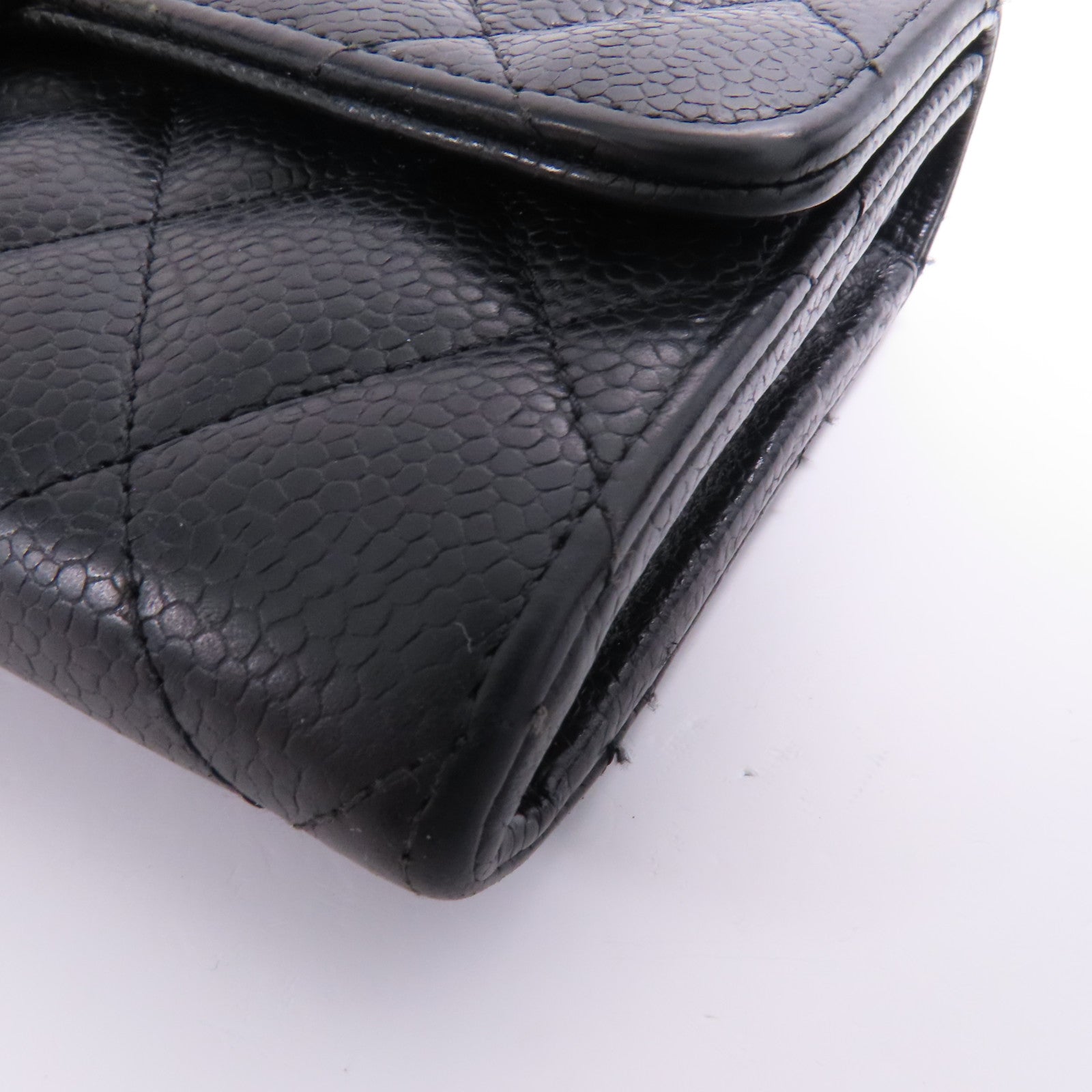 CHANEL 牛皮皮革Long Wallet金扣長錢包