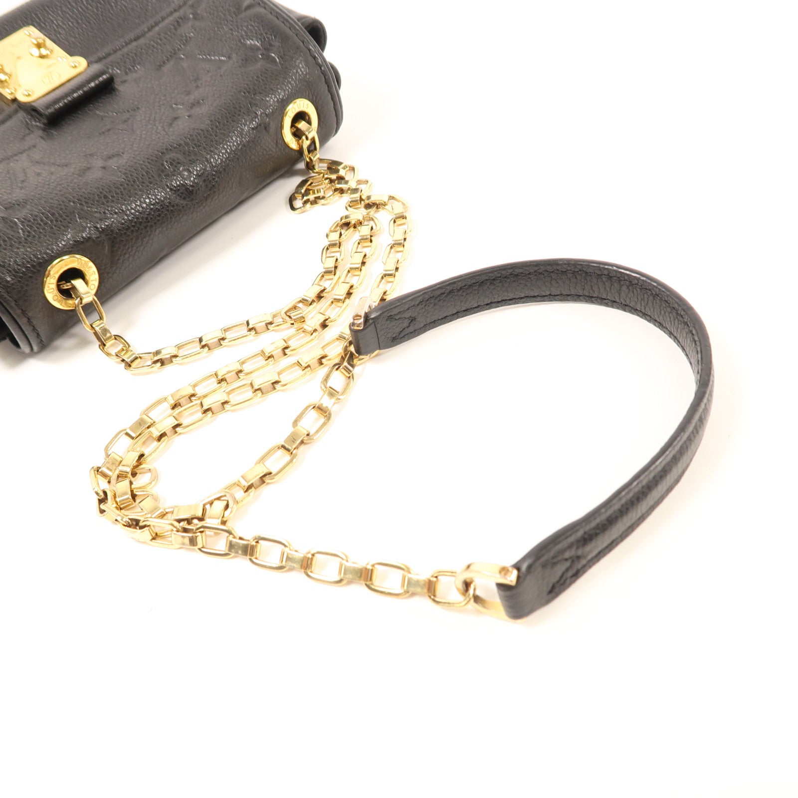 LOUIS VUITTON Monogram Empreinte Saint Germain BB金扣鏈帶肩背袋