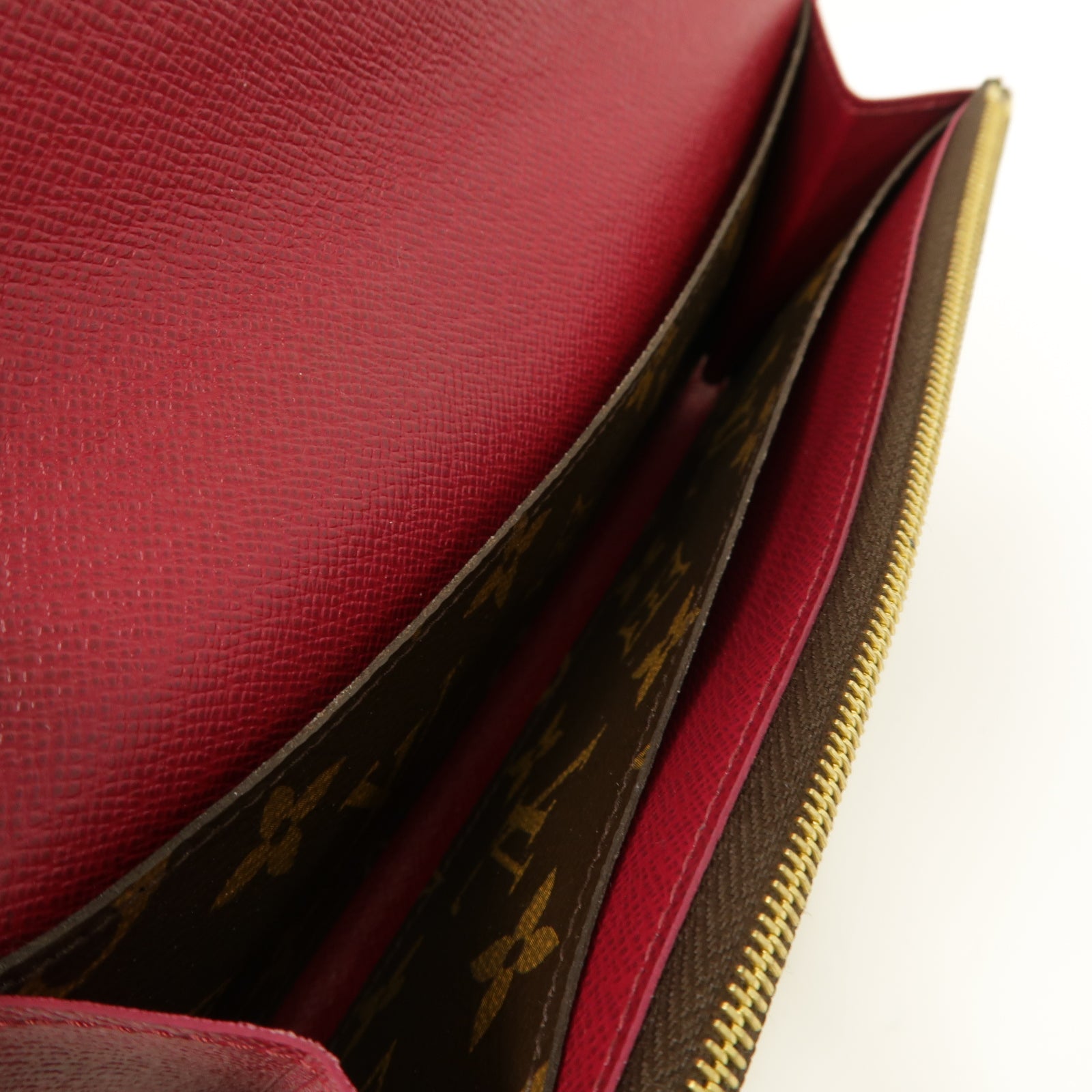 LOUIS VUITTON Monogram Emilie Wallet金扣長錢包棕色