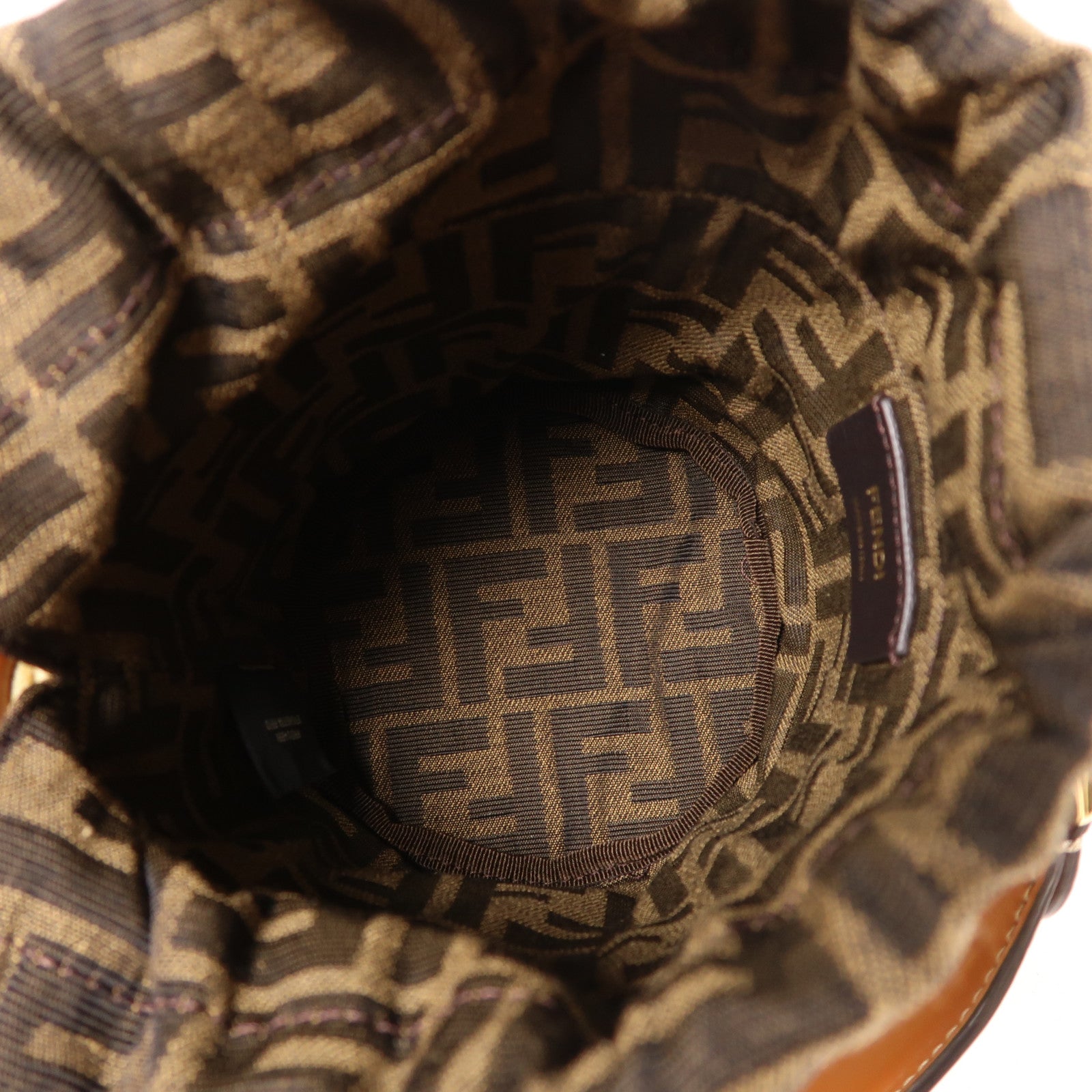 FENDI Raffia/帆布Step Out Bucket金扣手挽肩背兩用袋