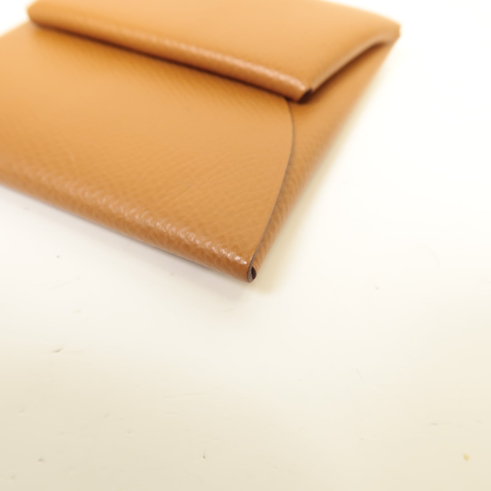 HERMES 【激減優惠】Epsom皮革Bastia Coin Case銀扣零錢包棕色