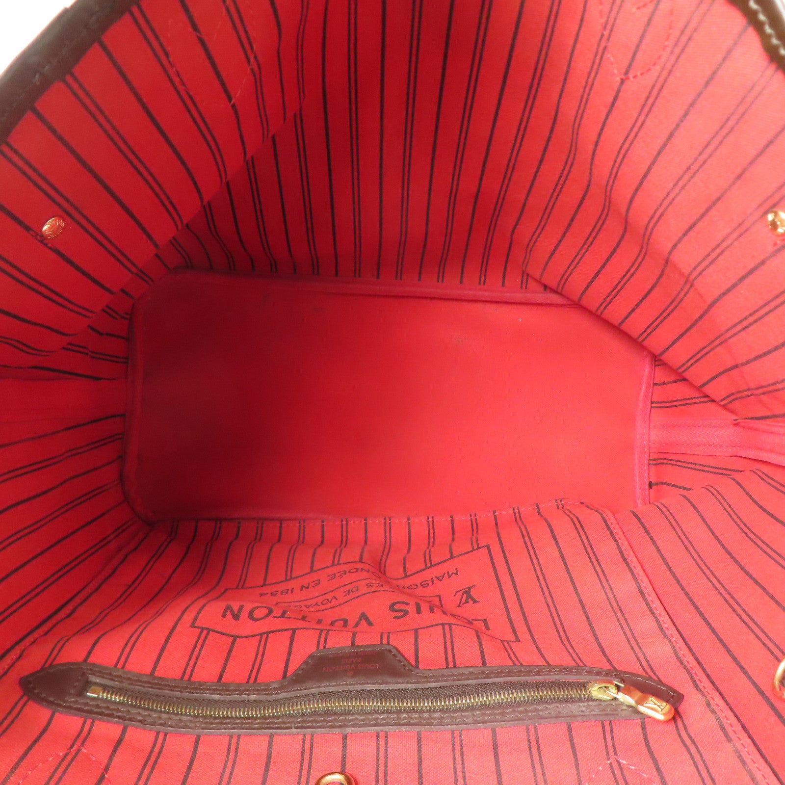 LOUIS VUITTON Damier Neverfull MM金扣肩背袋