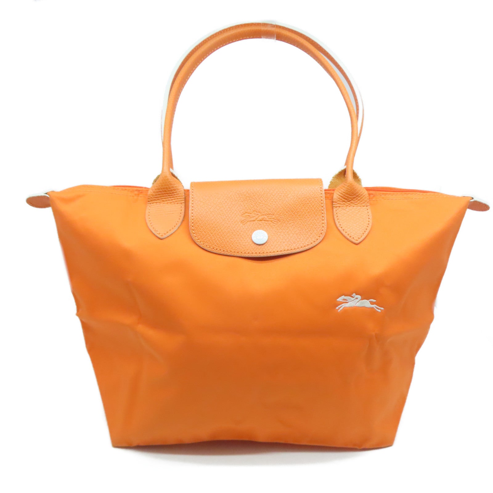 Longchamp 【激減優惠】尼龍Tote Bag銀扣肩背袋橙色