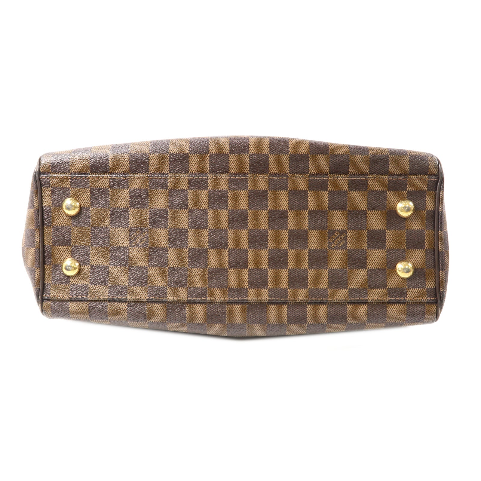 LOUIS VUITTON Damier Trevi金扣手挽肩背兩用袋棕色
