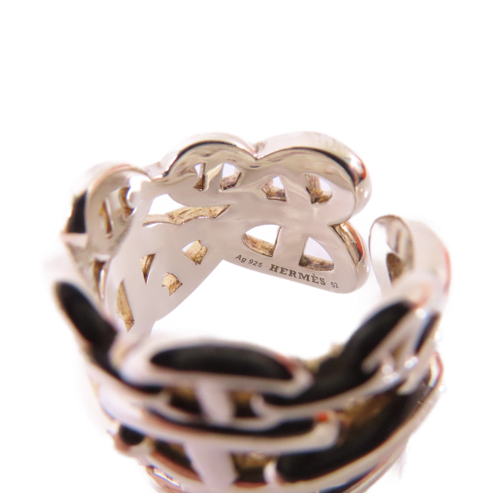 HERMES 925純銀Chaine D Ancre Enchainee Large Model Ring戒指#52/US#5.5
