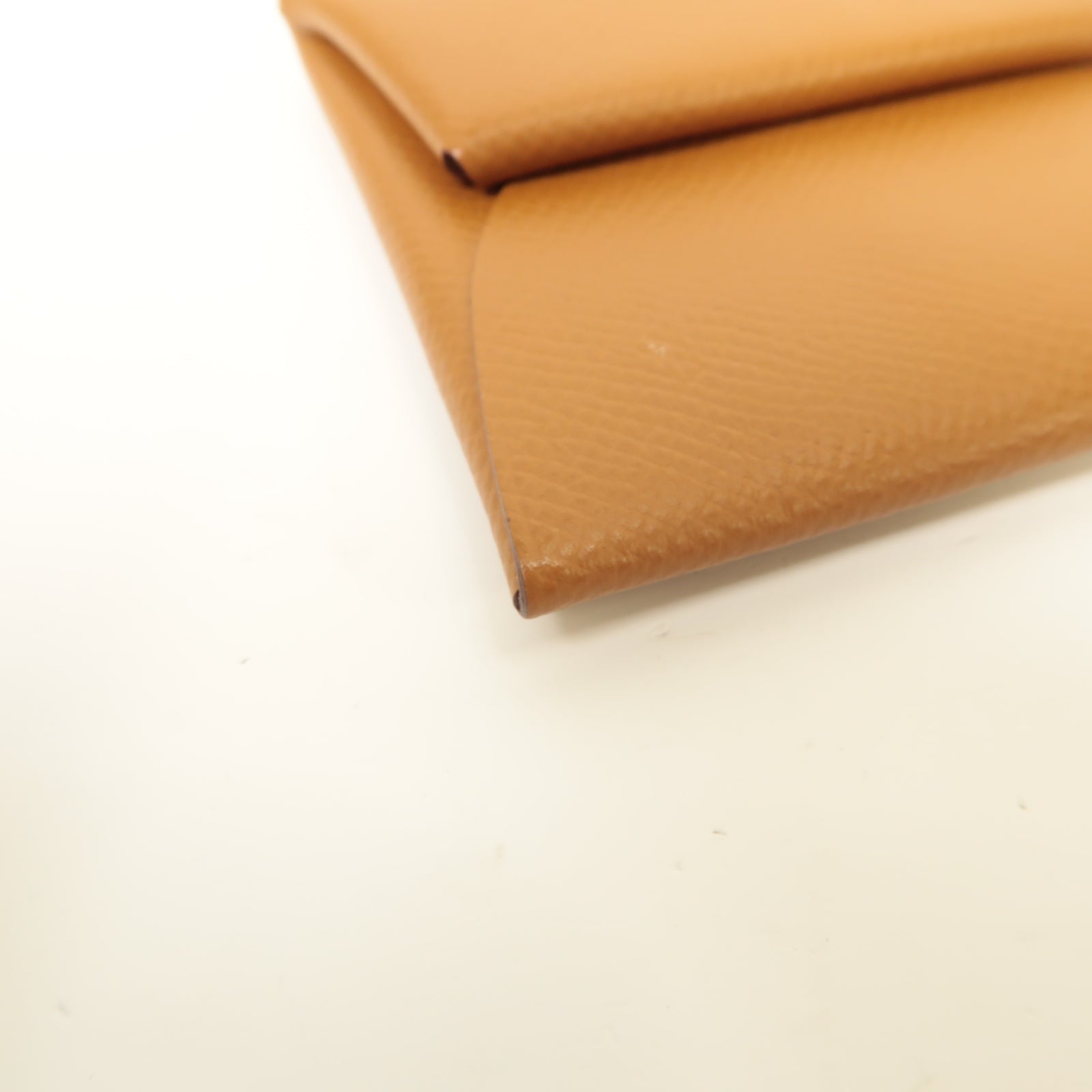 HERMES 【激減優惠】Epsom皮革Bastia Coin Case銀扣零錢包棕色
