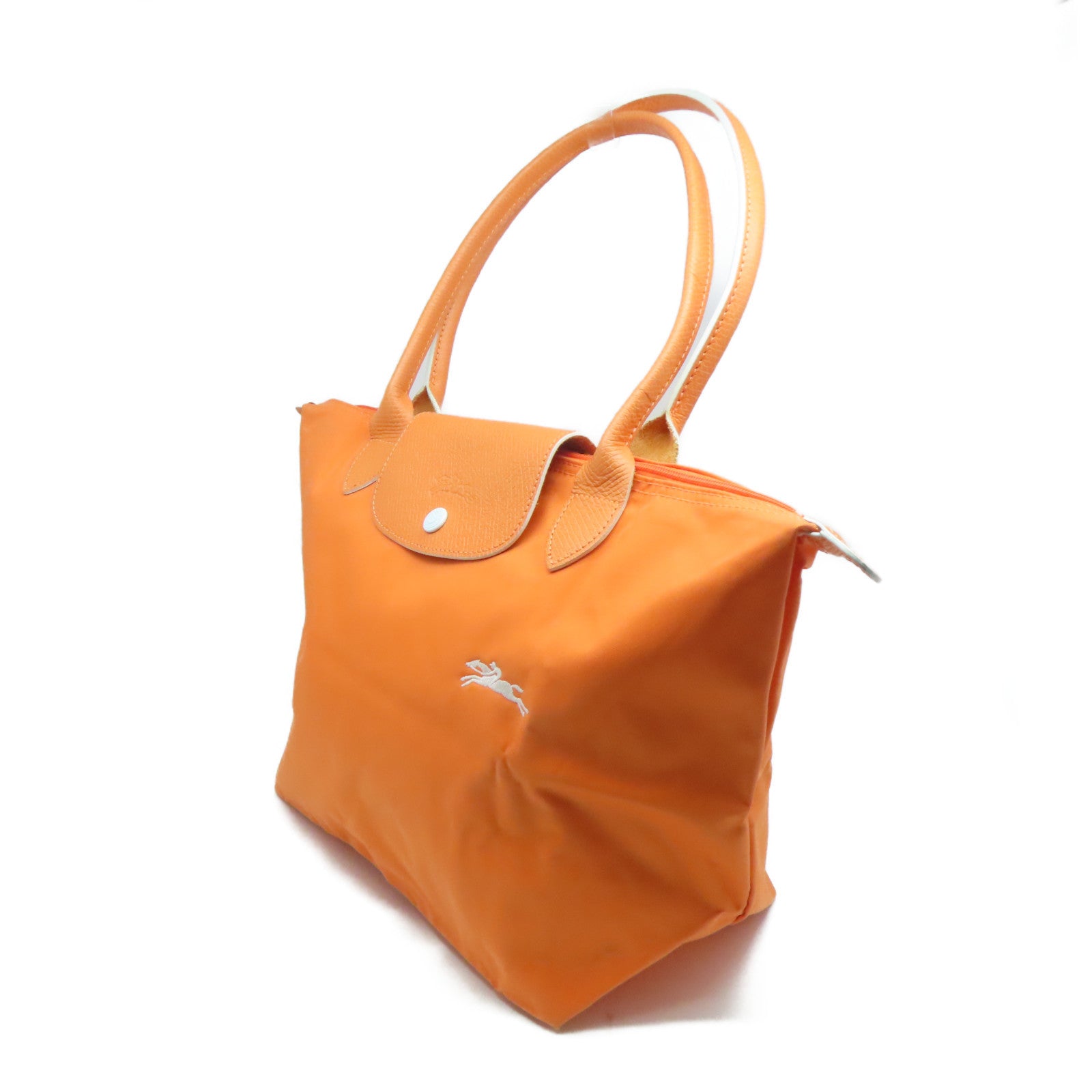 Longchamp 【激減優惠】尼龍Tote Bag銀扣肩背袋橙色