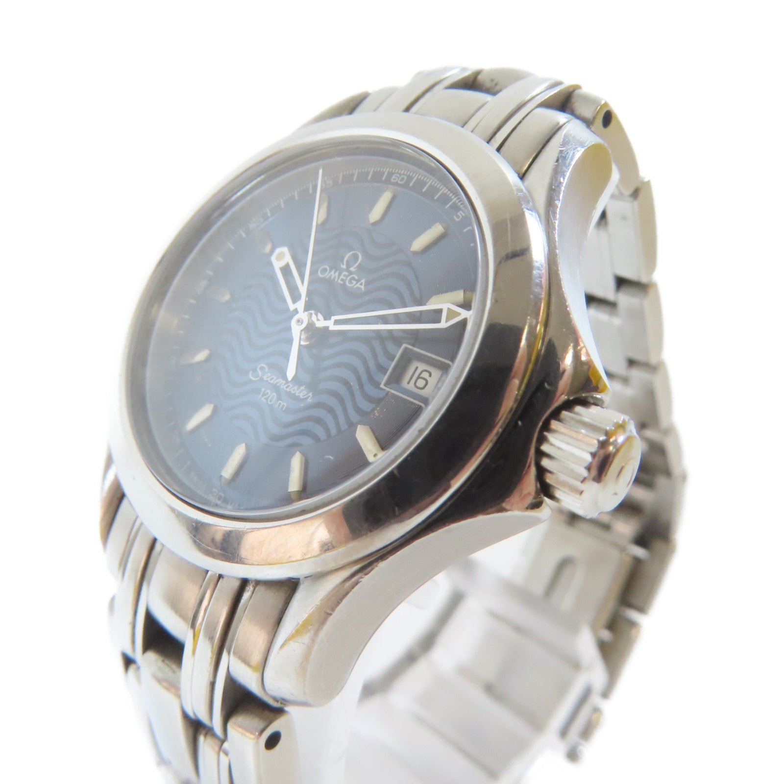 OMEGA Seamaster不鏽鋼手錶石英機芯藍色