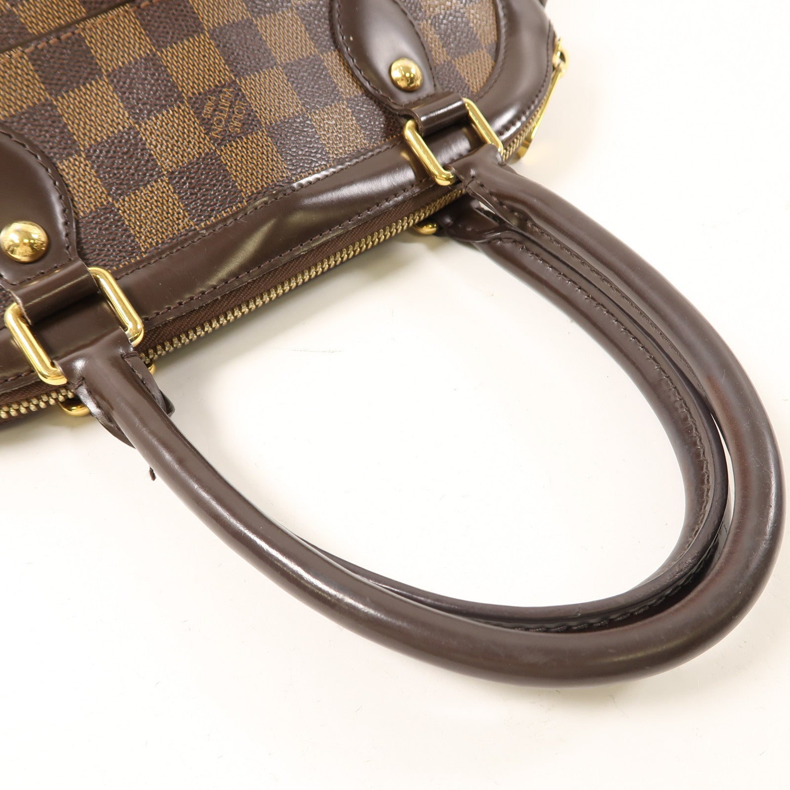 LOUIS VUITTON Damier Trevi金扣手挽肩背兩用袋棕色