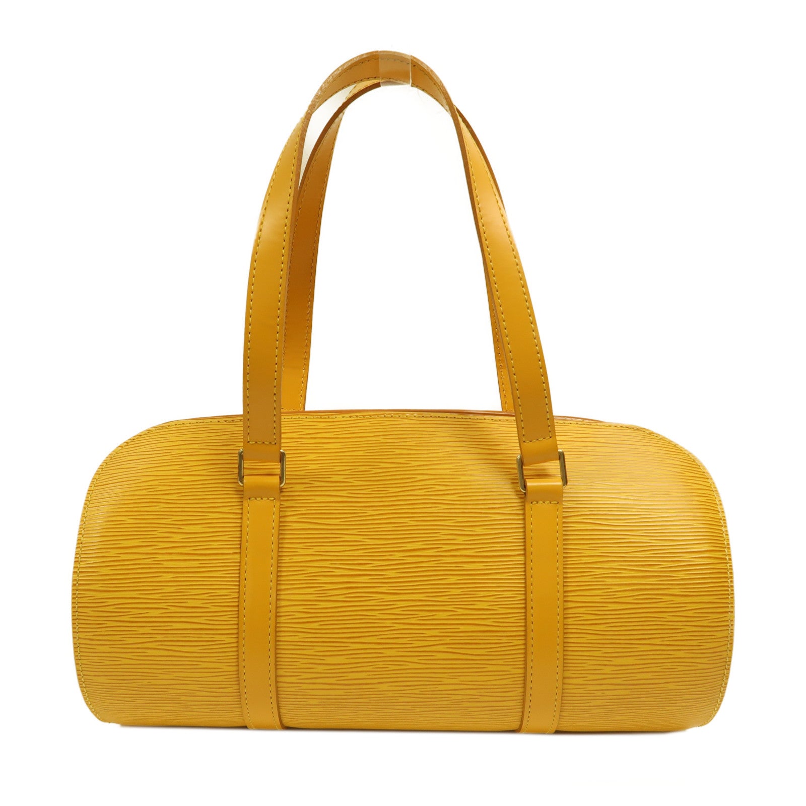 LOUIS VUITTON Epi皮革Soufflot金扣手挽袋黃色