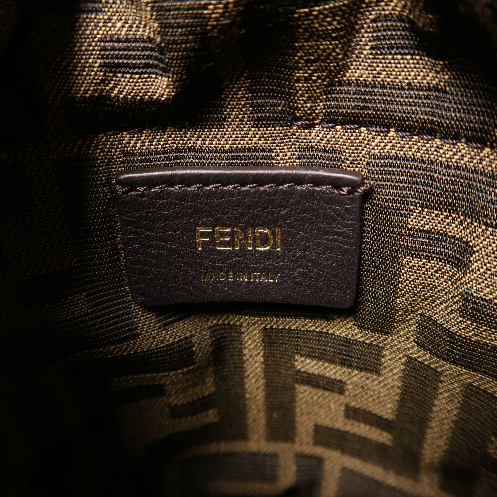 FENDI Raffia/帆布Step Out Bucket金扣手挽肩背兩用袋