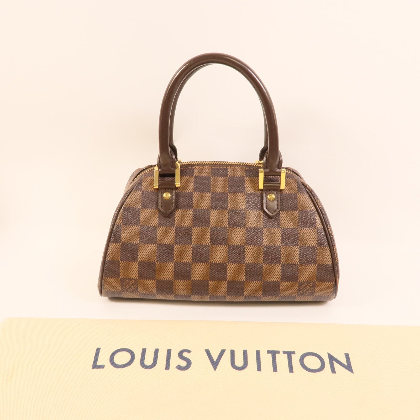 LOUIS VUITTON Damier Rivera Mini金扣手挽袋