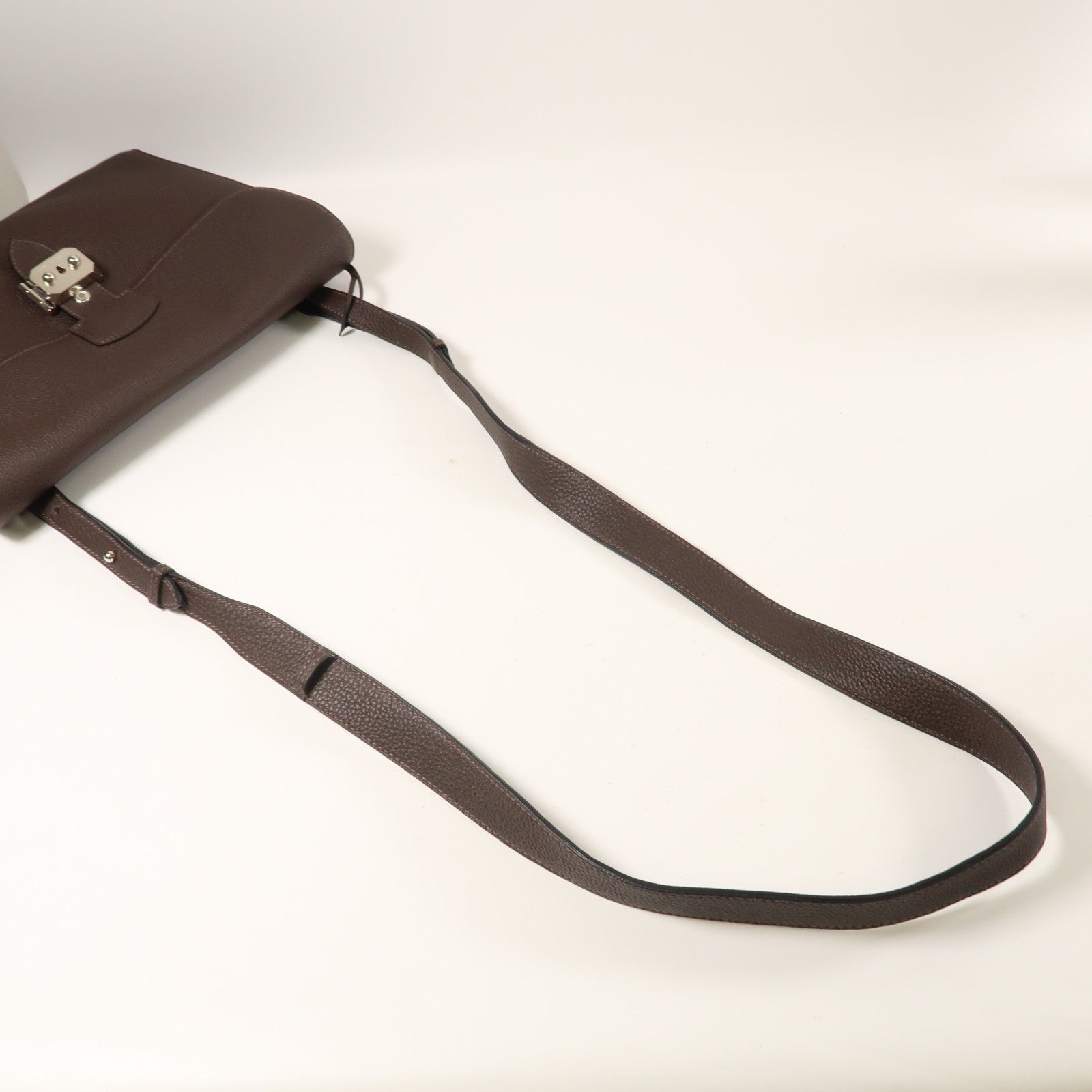 HERMES Togo皮革Sac A Depeches Messenger 29銀扣肩背袋啡色