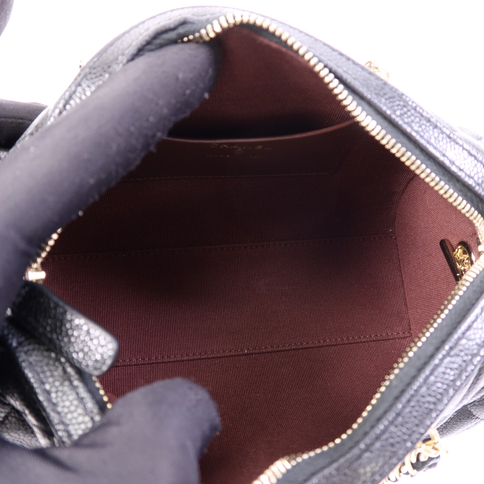 CHANEL 牛皮皮革2 Way Shoulder Bag金扣鏈帶手挽肩背兩用袋