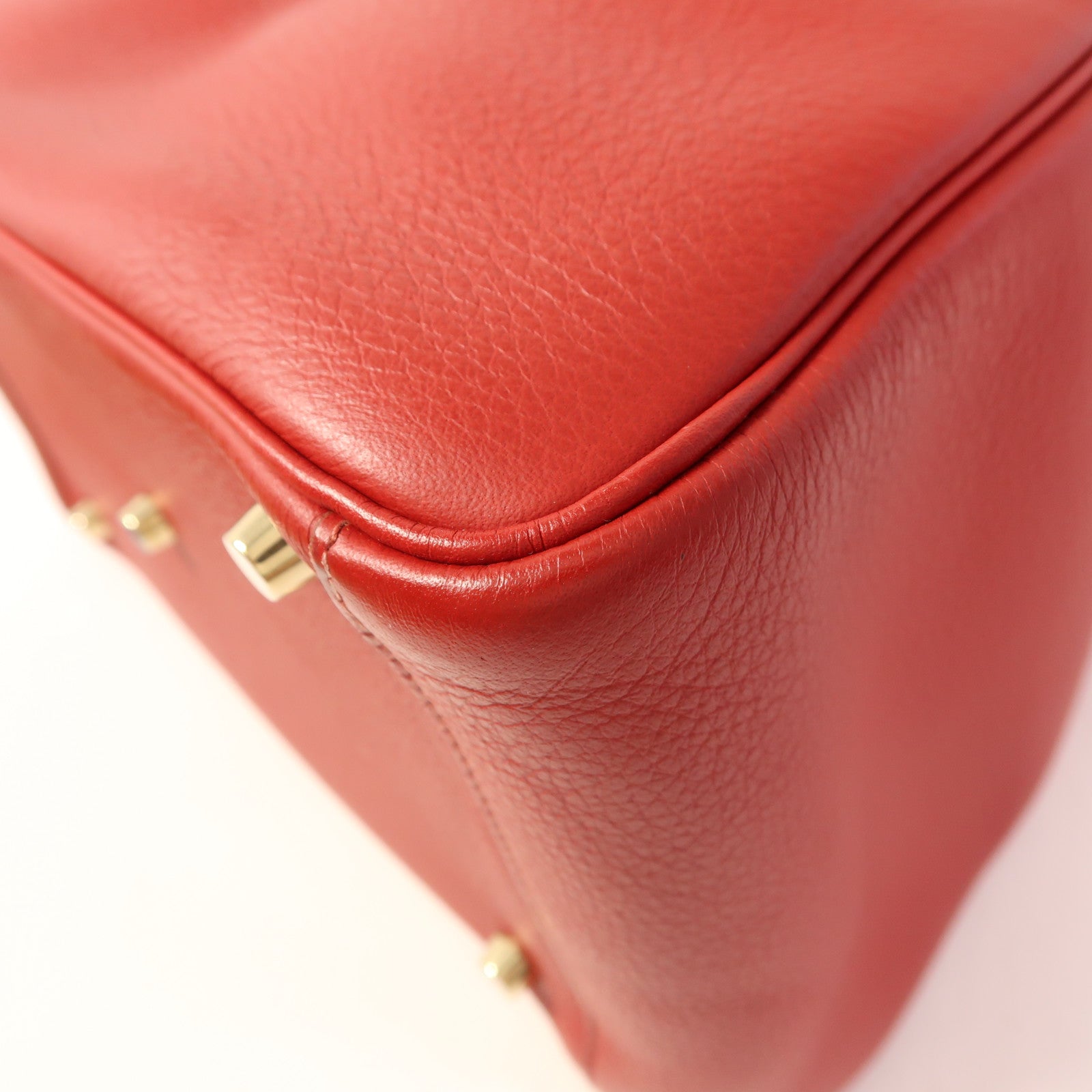 HERMES 【激減優惠】Clemence皮革Lindy 30金扣手挽肩背兩用袋 Rouge Tomate