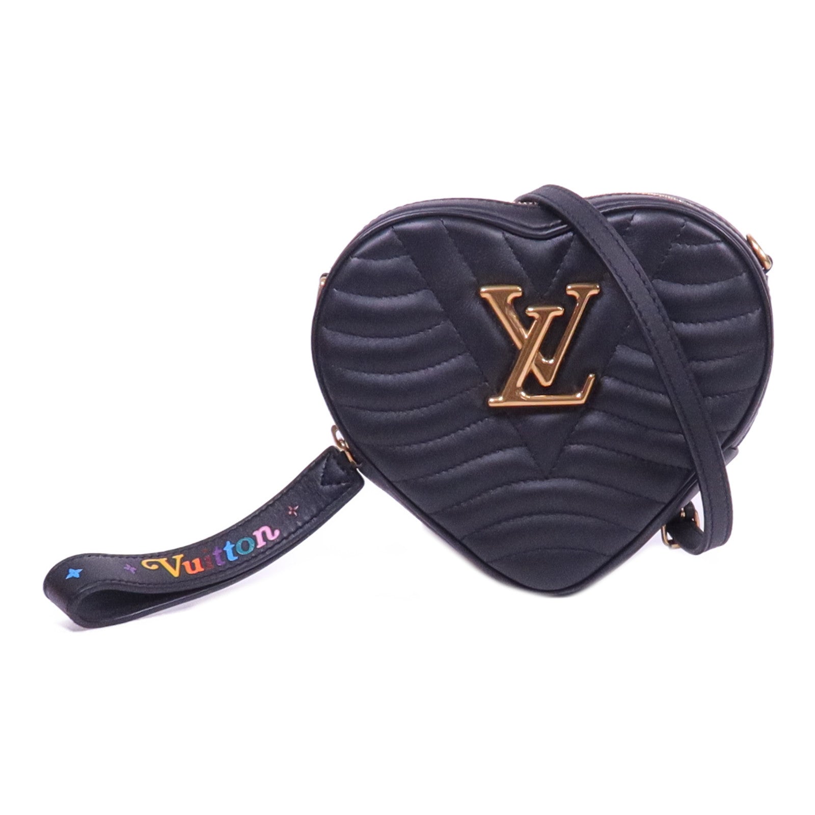 LOUIS VUITTON 牛皮皮革New Wave Heart Bag金扣肩背袋