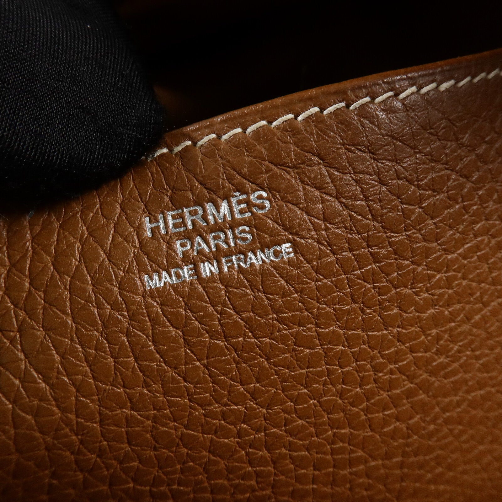 HERMES Clemence皮革Halzan 31手挽肩背兩用袋Gold