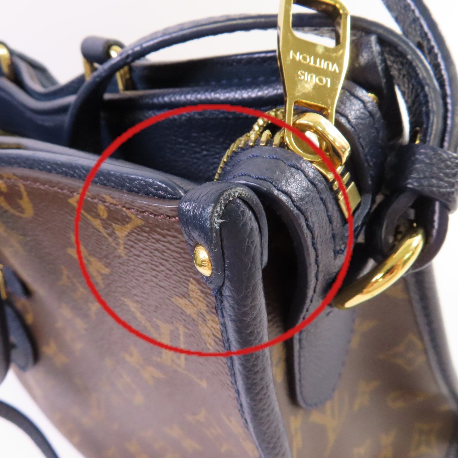 LOUIS VUITTON Monogram Popincourt PM 2Way Shoulder Bag金扣手挽肩背兩用袋啡色/寶藍色
