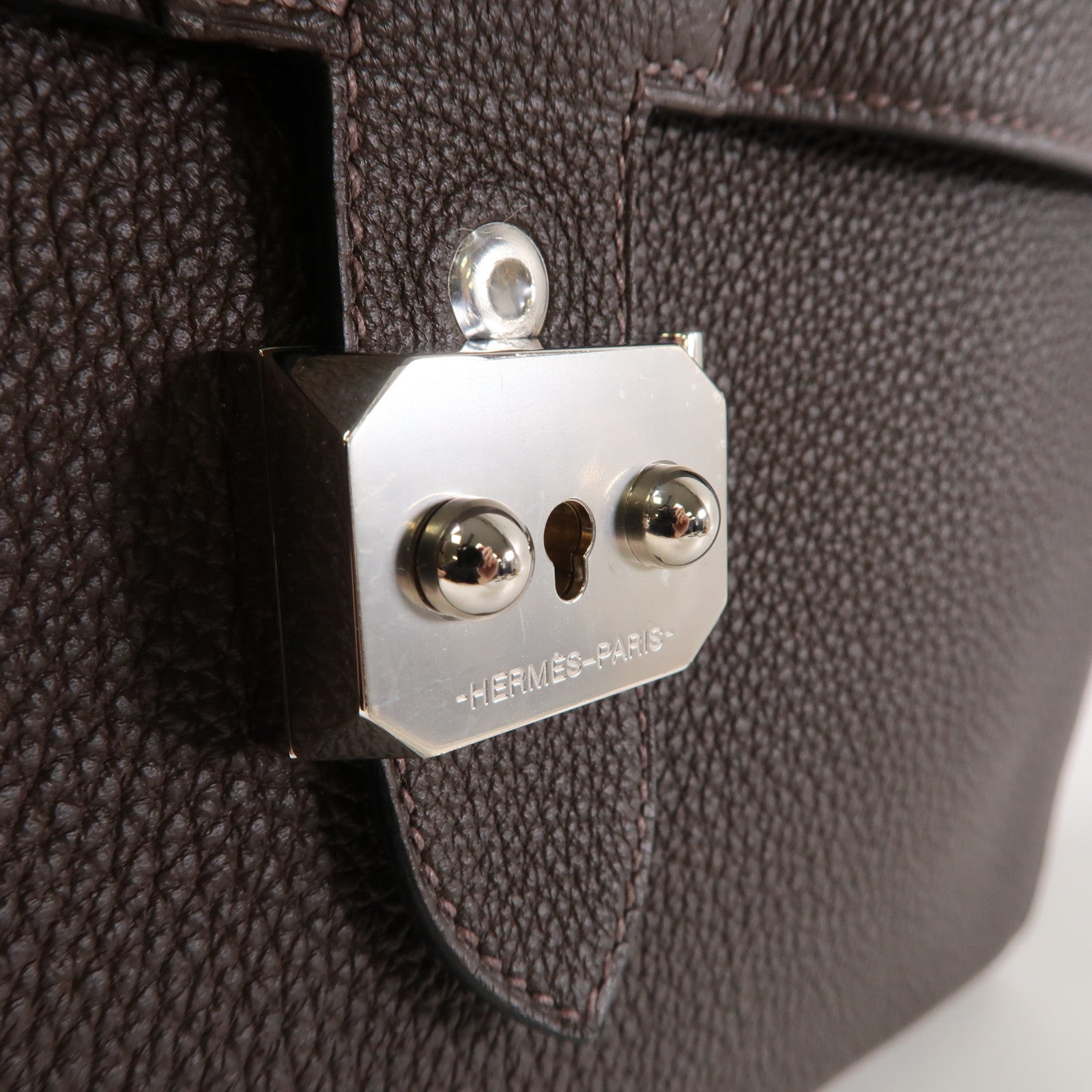 HERMES Togo皮革Sac A Depeches Messenger 29銀扣肩背袋啡色