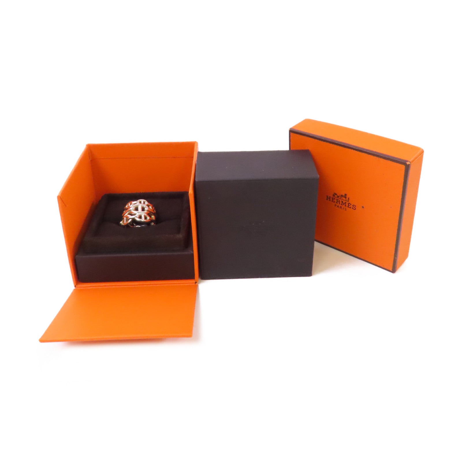 HERMES 925純銀Chaine D Ancre Enchainee Large Model Ring戒指#52/US#5.5