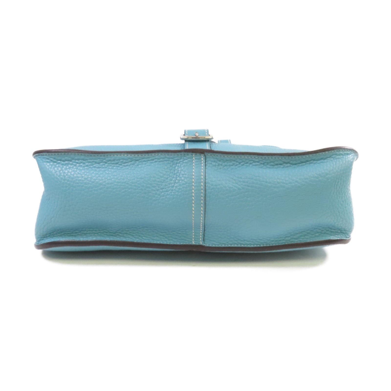 HERMES 【激減優惠】Clemence皮革Halzan 31 2Way Shoulder Bag銀扣手挽肩背兩用袋Bleu Jean牛仔藍色