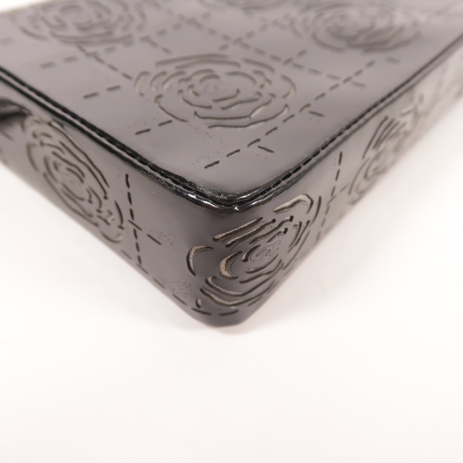 CHANEL 漆皮皮革Shoulder Bag銀扣鏈帶肩背袋