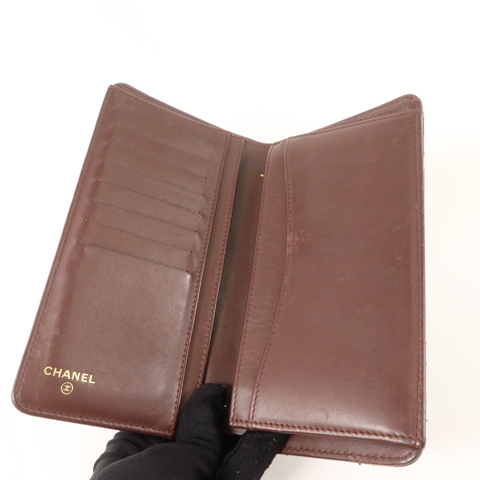 CHANEL 牛皮皮革Classic Long Flap Wallet金扣長錢包