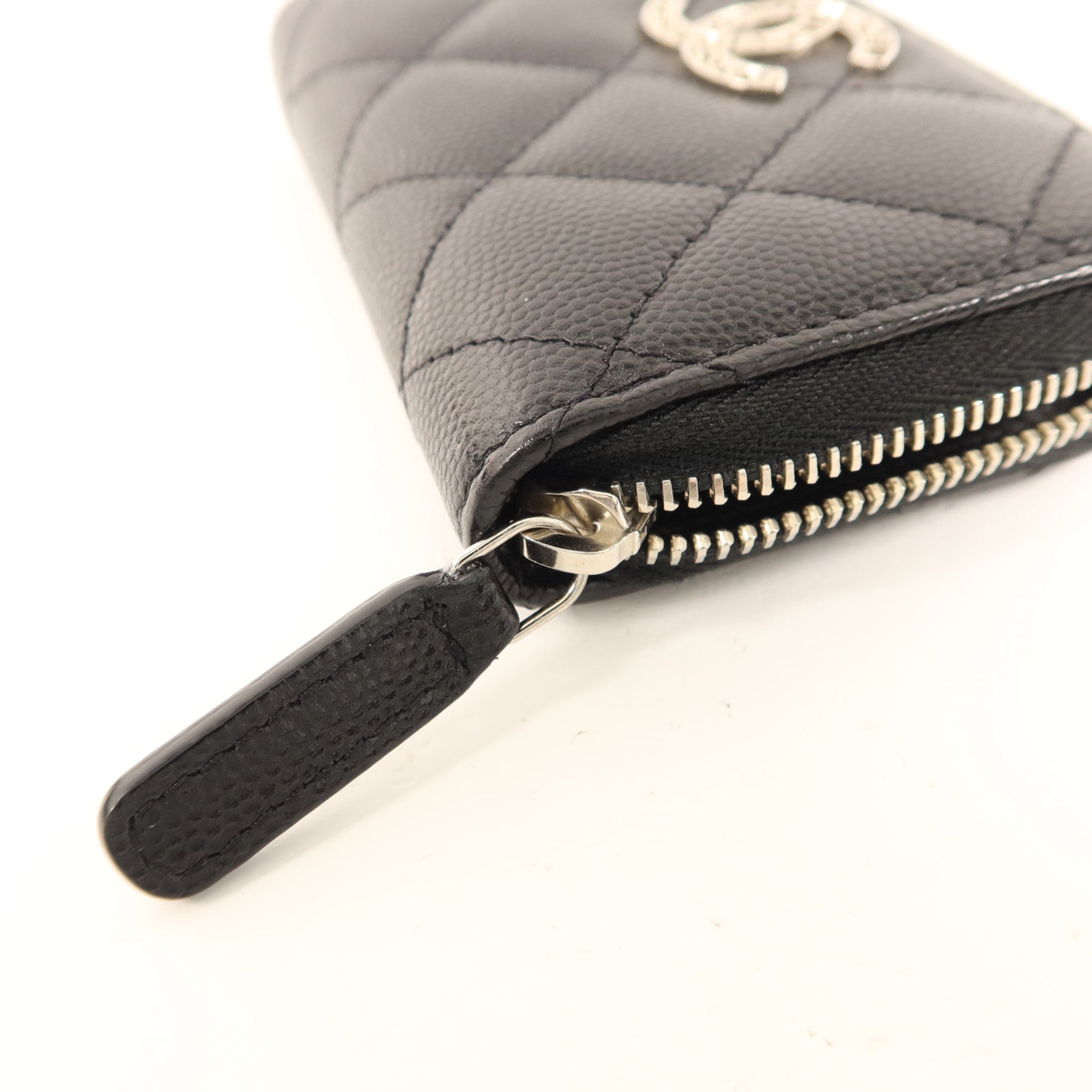 CHANEL 牛皮皮革Card Case銀扣卡片套