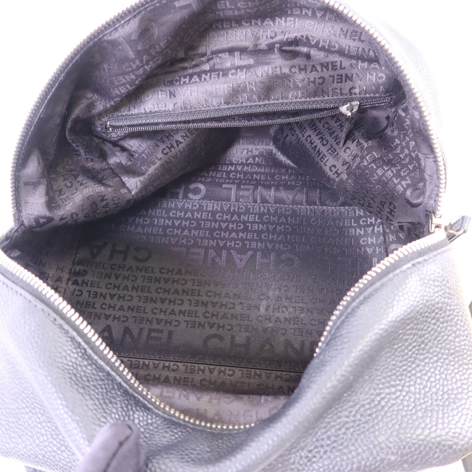 CHANEL 皮革Handbag銀扣手挽袋