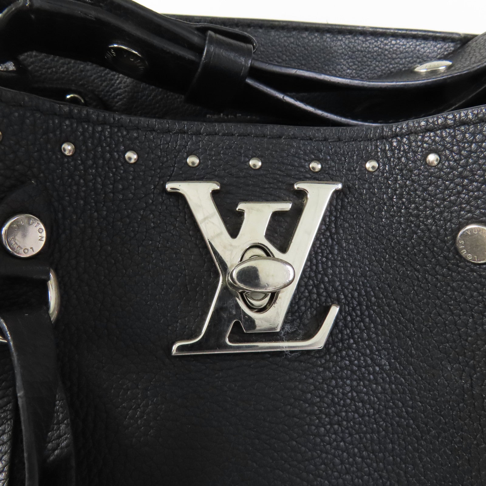 LOUIS VUITTON 牛皮皮革Rock Me Bucket Studs銀扣肩背袋