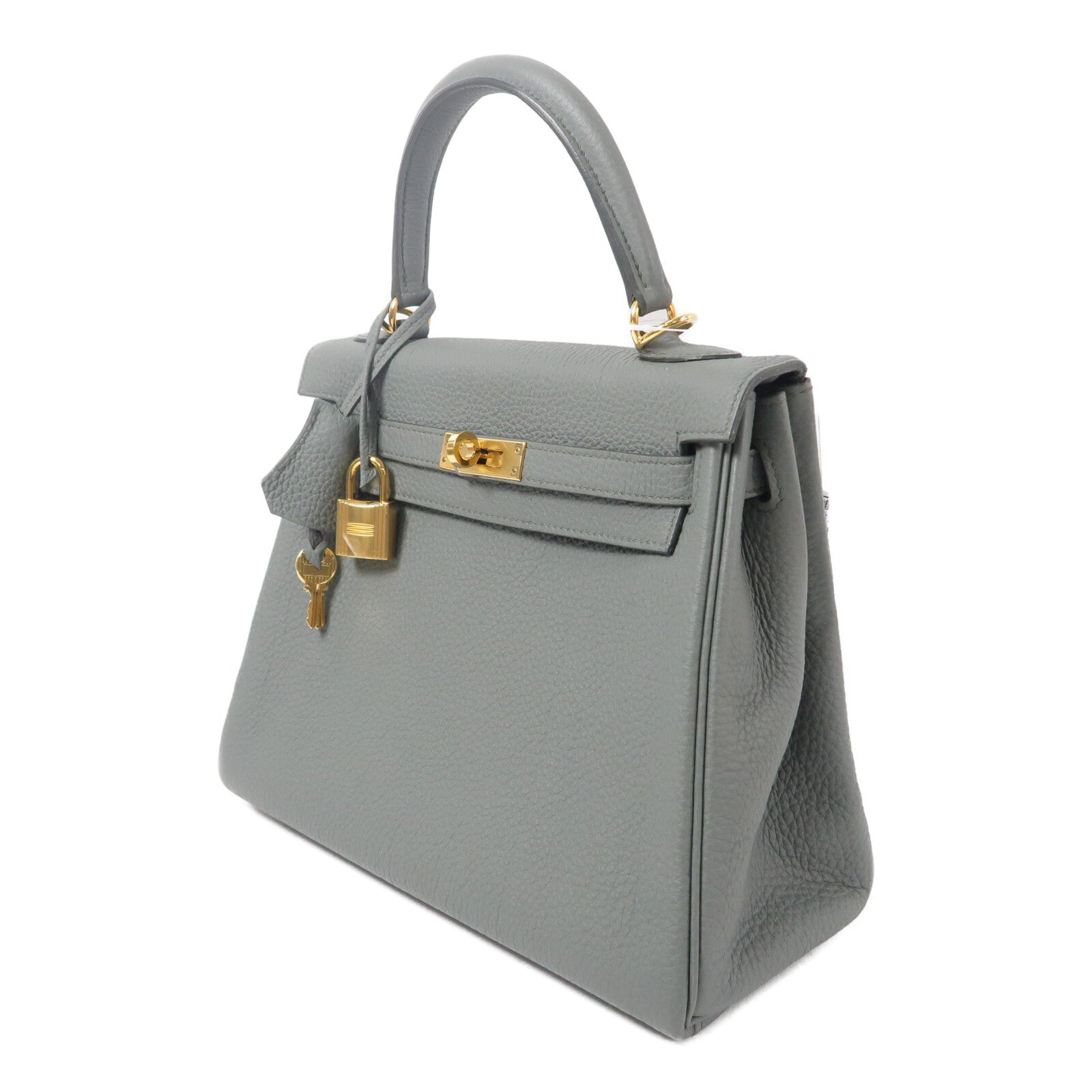 HERMES Togo皮革Kelly 25手挽肩背兩用袋Vert Amande