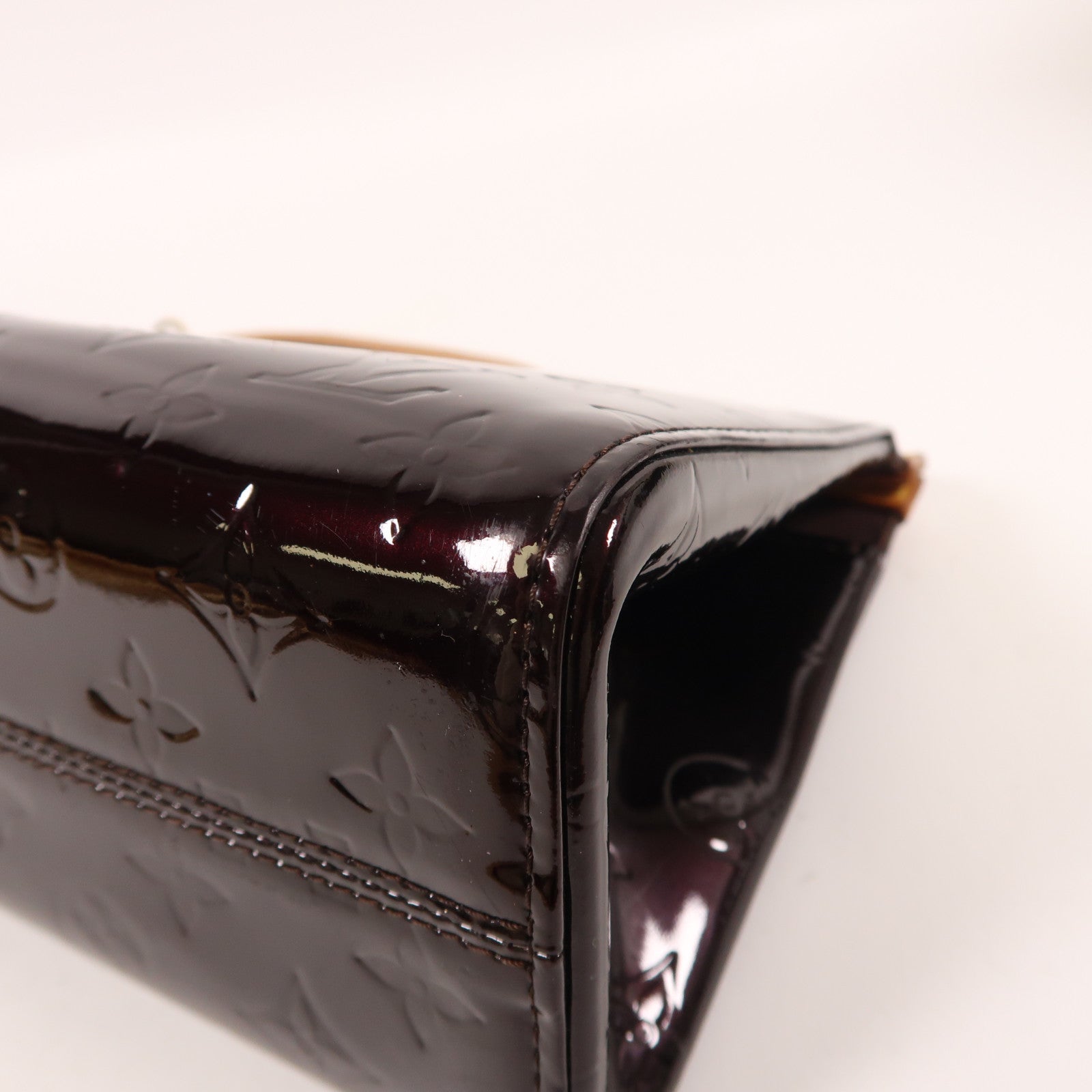 LOUIS VUITTON Monogram Vernis Roxbury Drive金扣手挽肩背兩用袋酒紅色