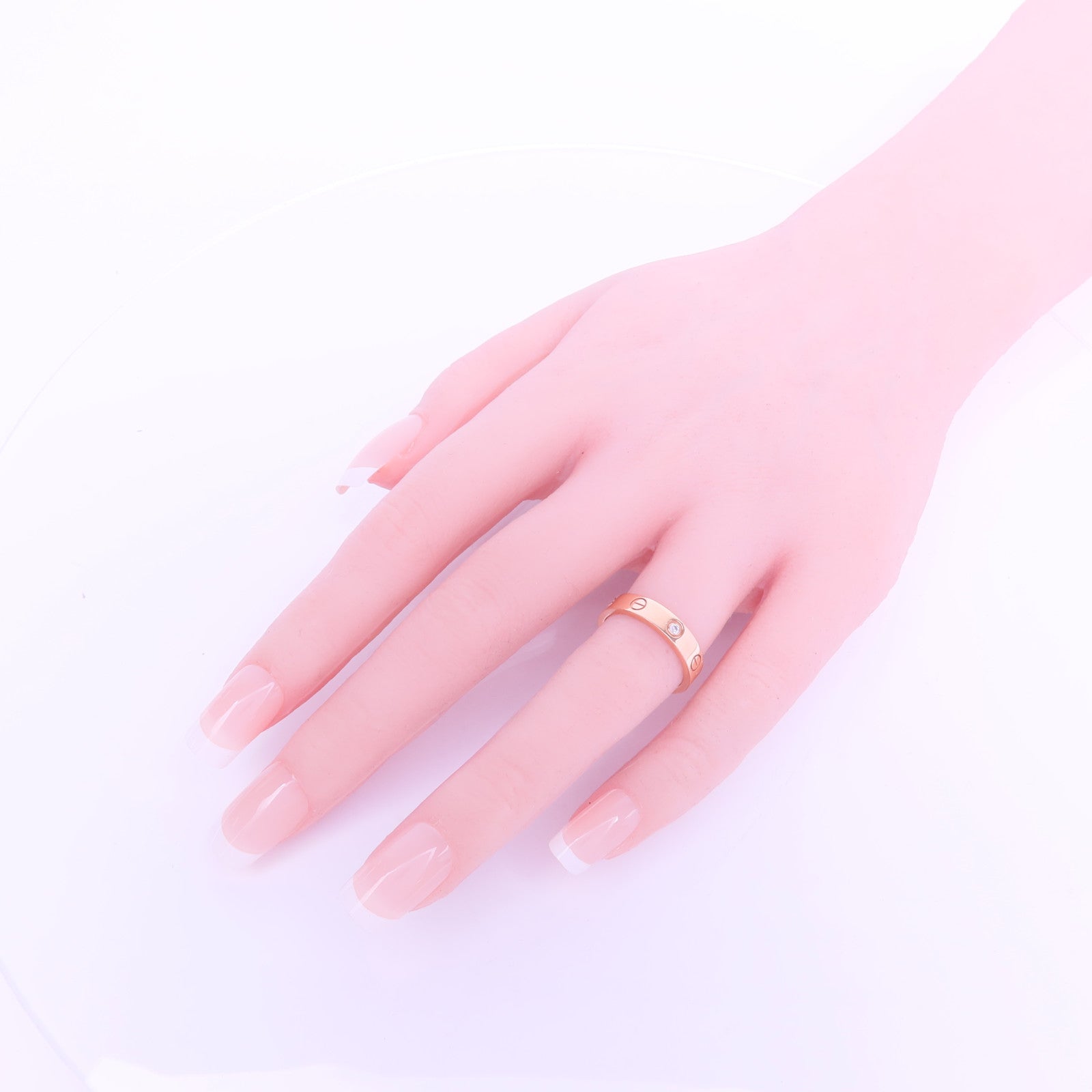 CARTIER 18K玫瑰金/鑽石Love Diamond Ring戒指Cartier#51/US#5.5