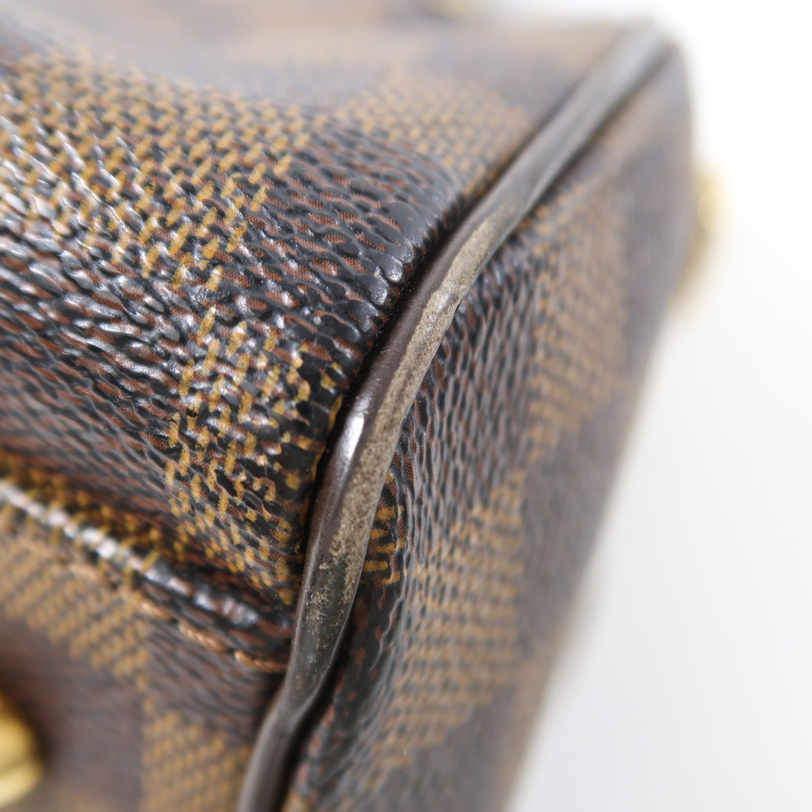 LOUIS VUITTON Damier Trevi金扣手挽肩背兩用袋棕色