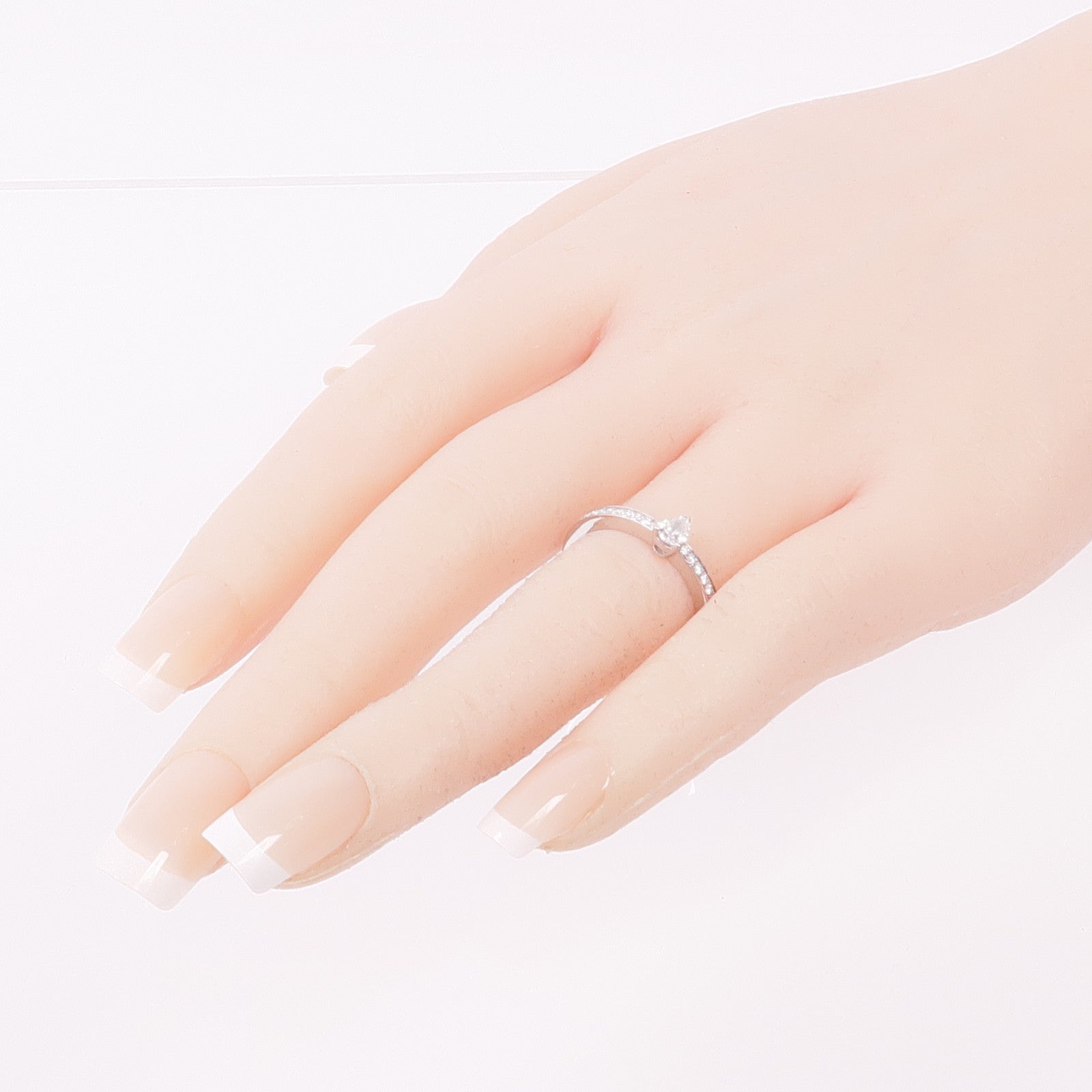 Chaumet PT950鉑金Triomphe De Chaumet Ring鑽石戒指US#6.5
